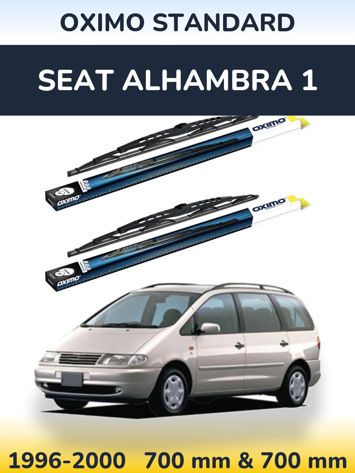 Комплект передних дворников Oximo Standard 700 & 700 мм для SEAT Alhambra 1 1996-2000