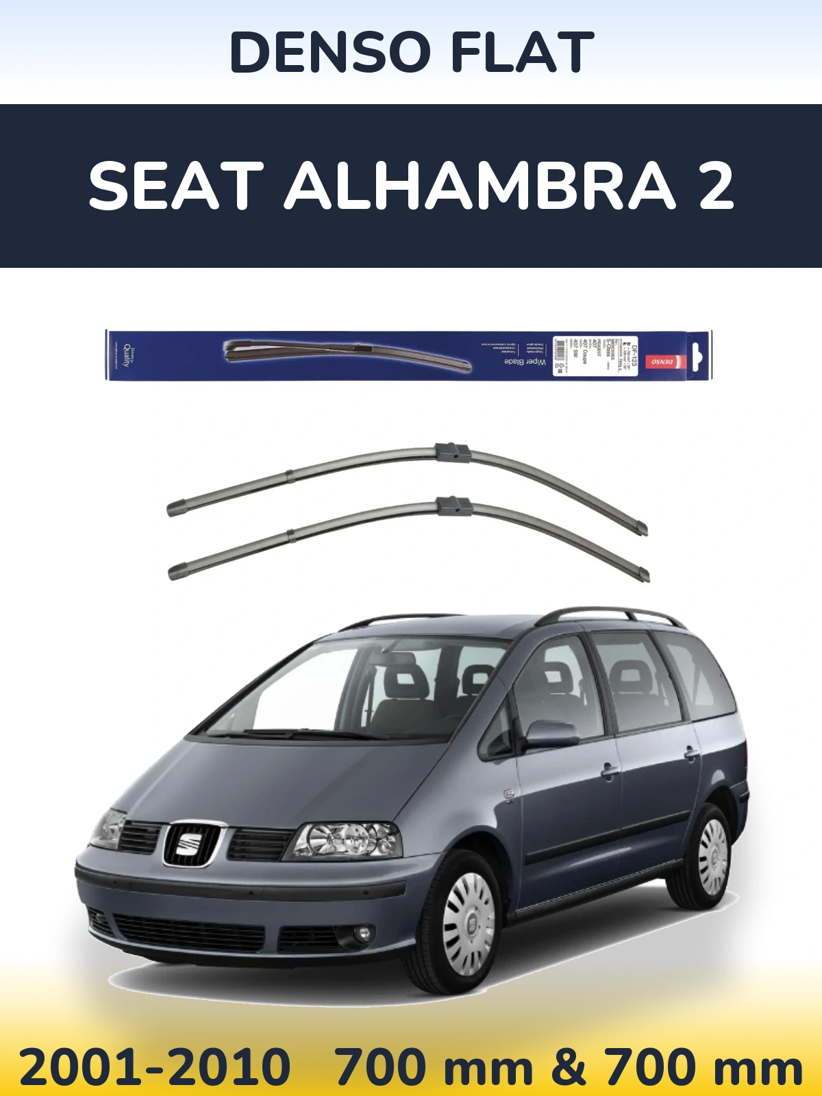 Komplet przednich wycieraczek Denso Flat 700 & 700 mm do SEAT Alhambra 2 2001-2010