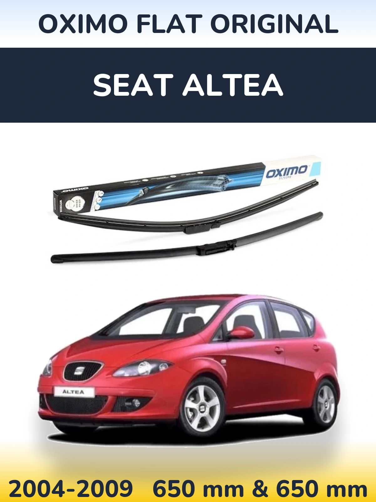Комплект передних дворников Oximo Flat Original 650 & 650 мм для SEAT Altea 2004-2009