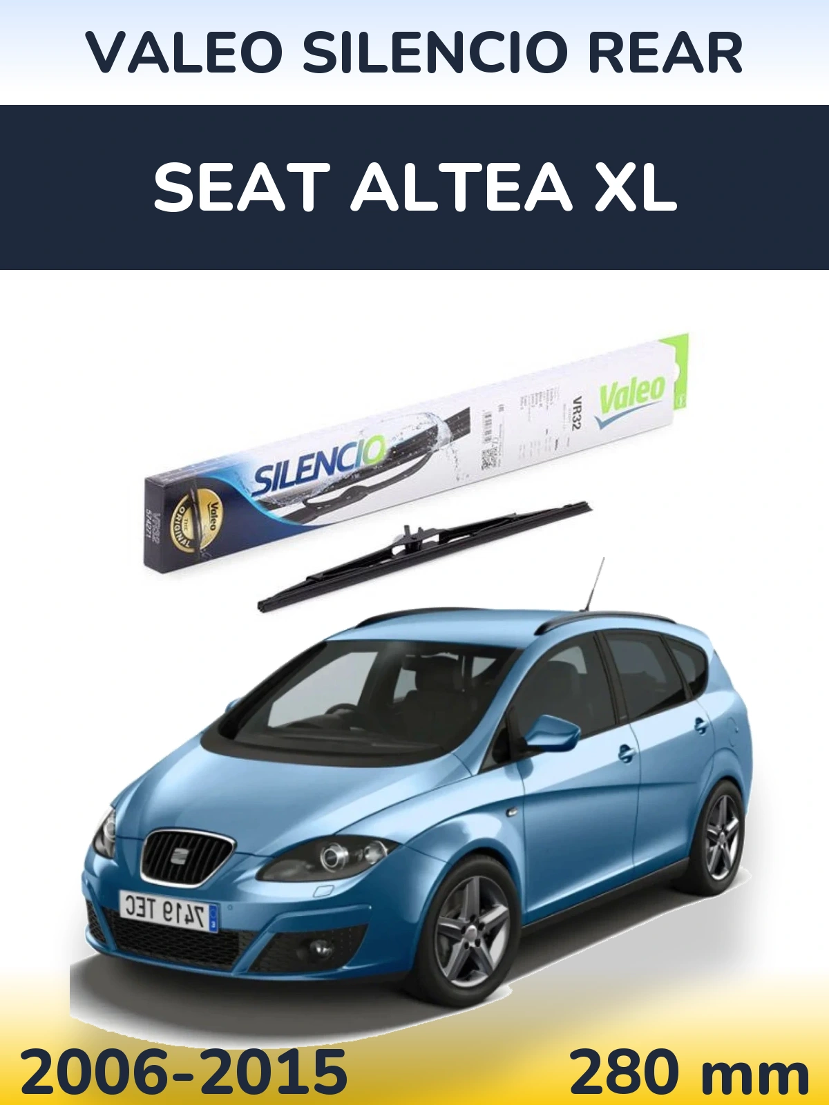 Задний дворник Valeo Silencio Rear 280 мм для SEAT Altea XL 2006-2015