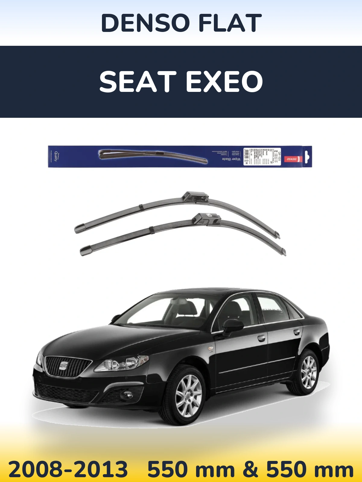 Комплект передних дворников Denso Flat 550 & 550 мм для SEAT Exeo 2008-2013