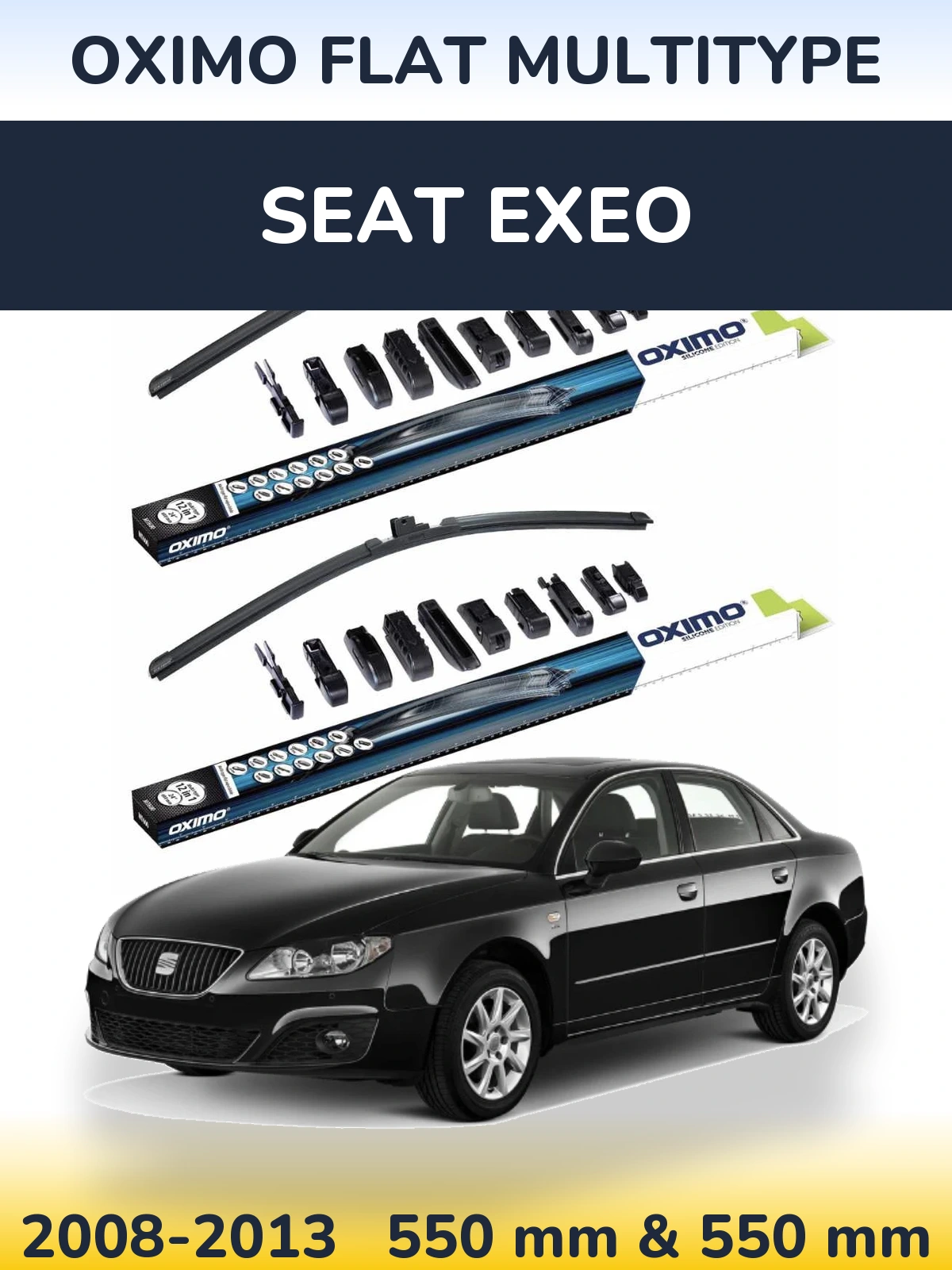 Комплект передних дворников Oximo Flat MultiТипe 550 & 550 мм для SEAT Exeo 2008-2013