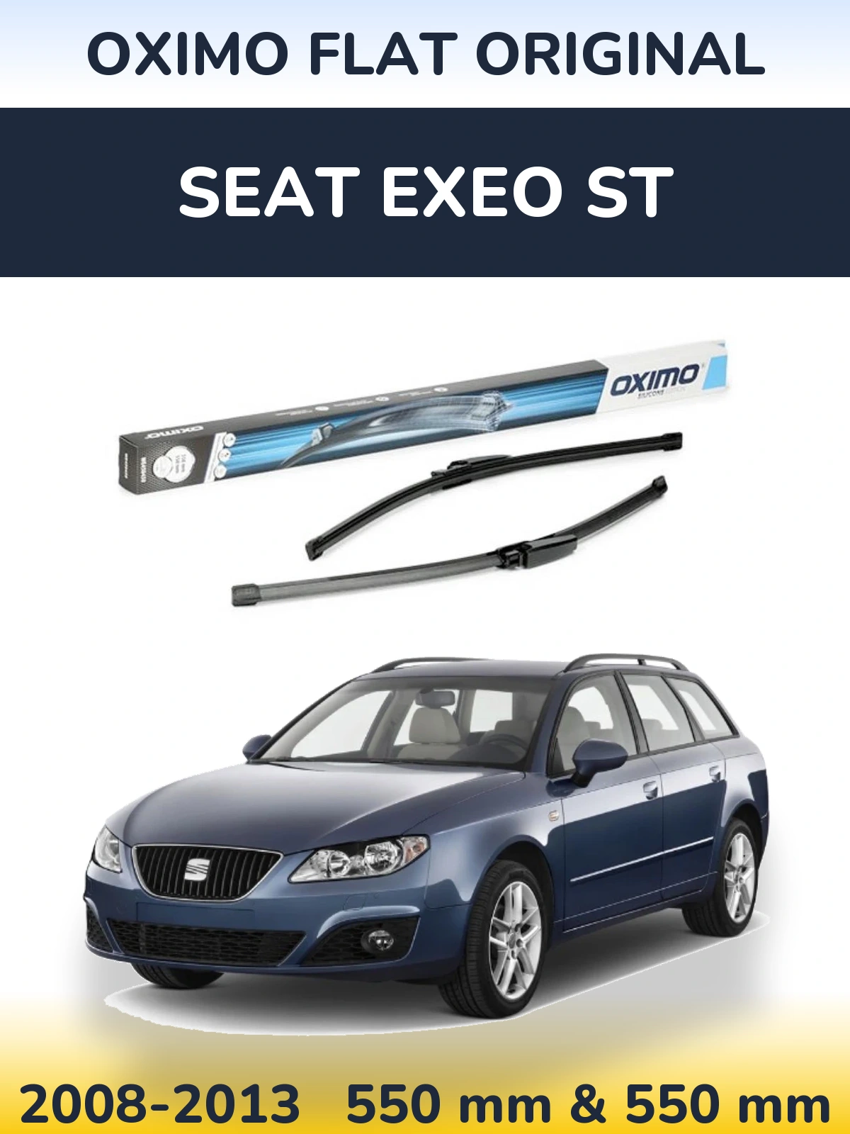 Комплект передних дворников Oximo Flat Original 550 & 550 мм для SEAT Exeo ST 2008-2013