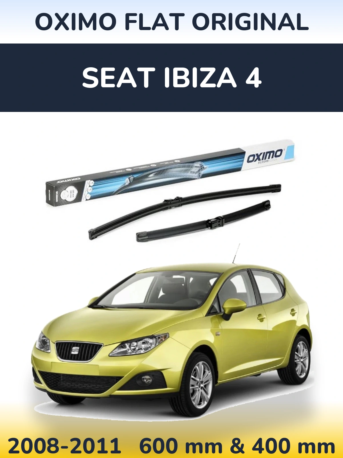 Komplet przednich wycieraczek Oximo Flat Original 600 & 400 mm do SEAT Ibiza 4 2008-2011