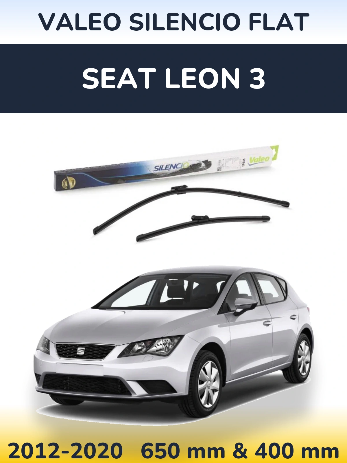 Komplet przednich wycieraczek Valeo Silencio Flat 650 & 400 mm do SEAT Leon 3 2012-2020