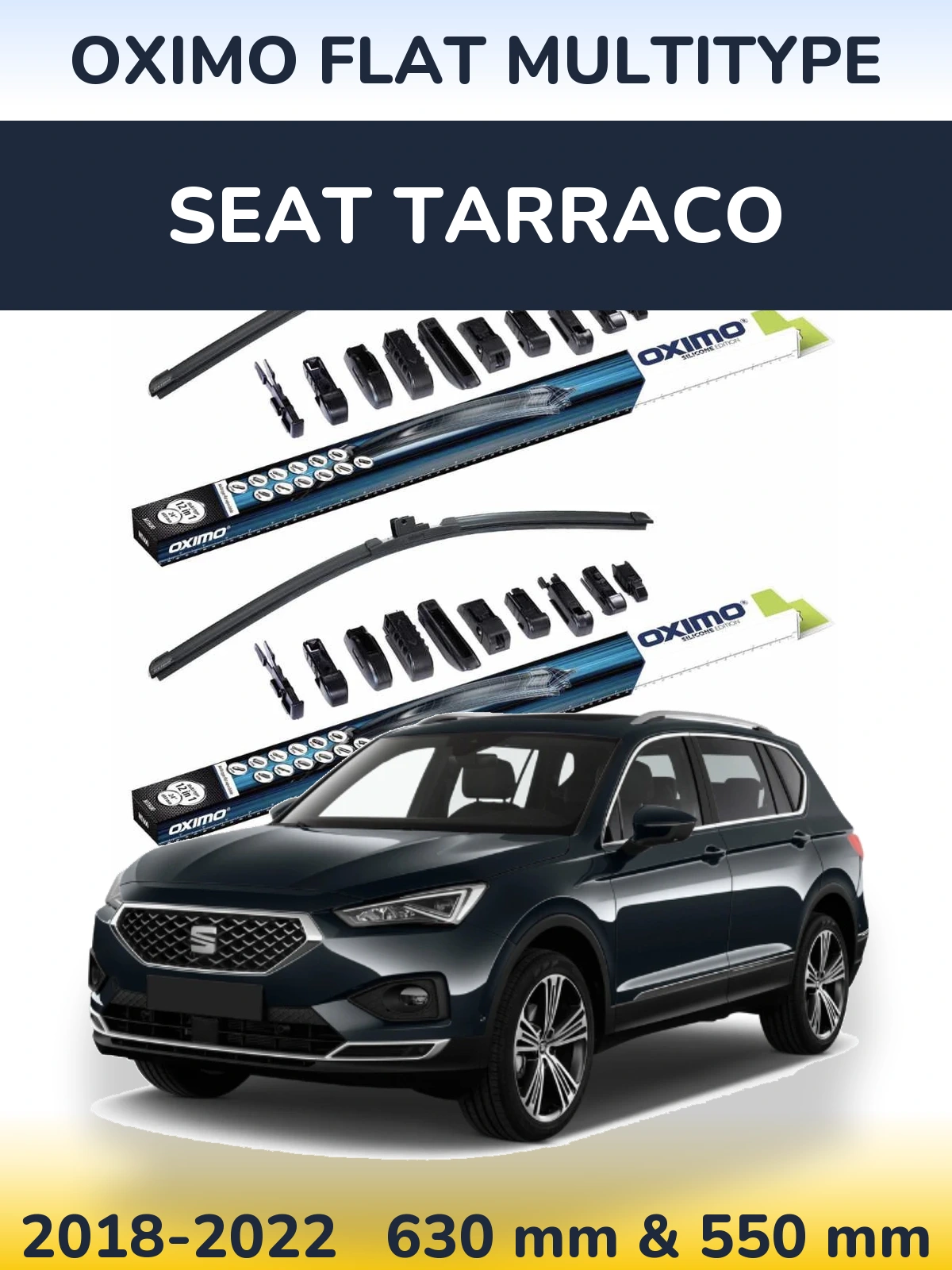 Komplet przednich wycieraczek Oximo Flat MultiType 600 & 550 mm do SEAT Tarraco 2018-2022
