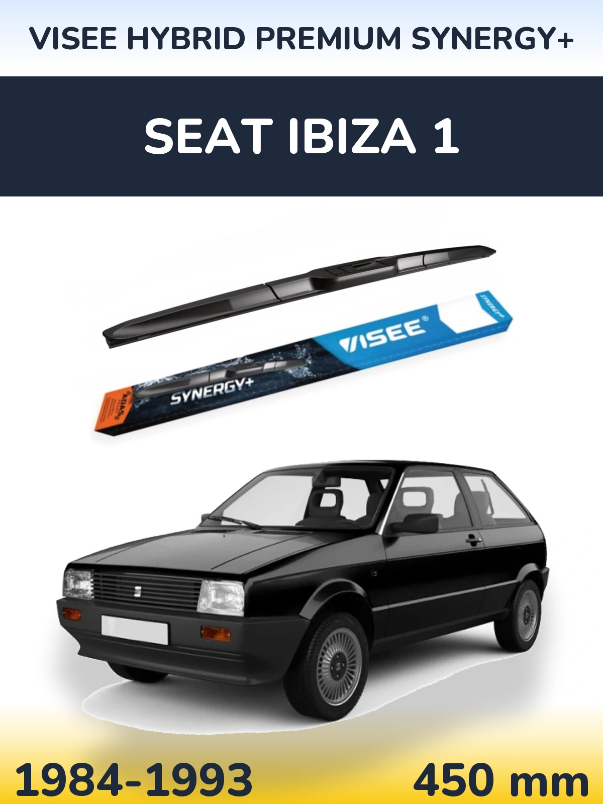Przednia wycieraczka VISEE HYBRID PREMIUM SYNERGY+ 450 mm do SEAT Ibiza 1 1984-1993