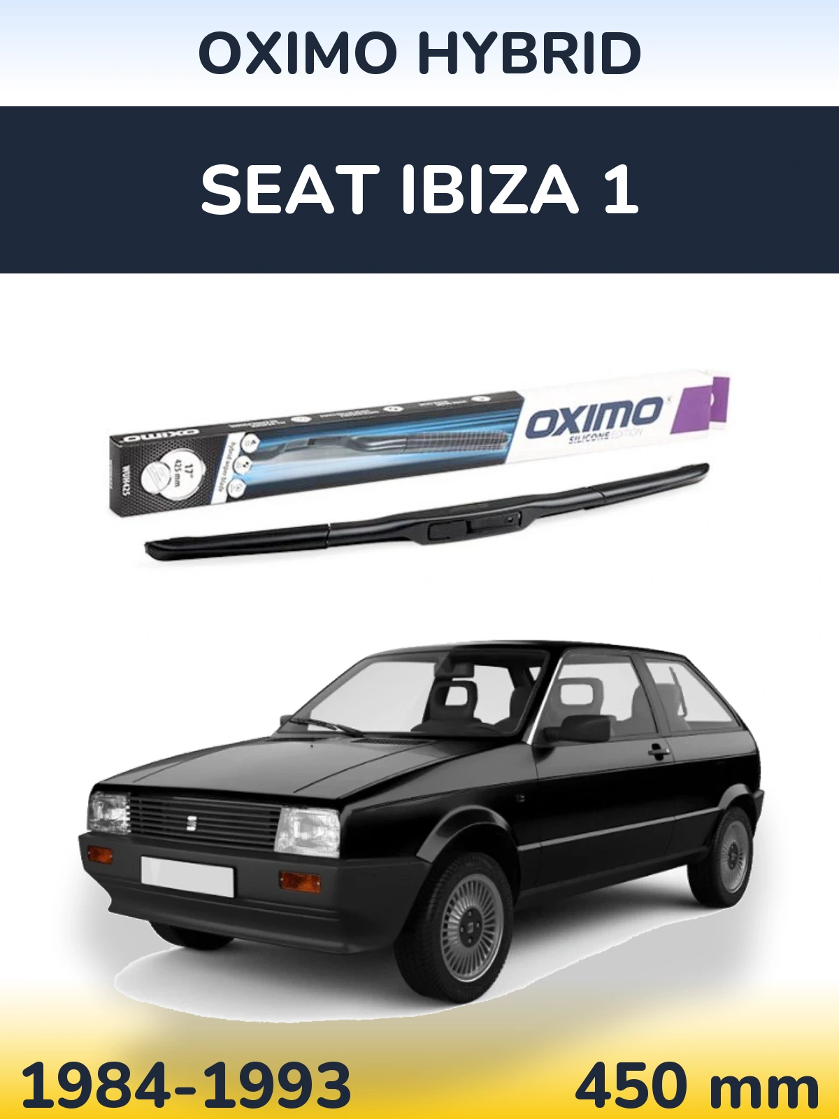 Przednia wycieraczka Oximo Hybrid 450 mm do SEAT Ibiza 1 1984-1993