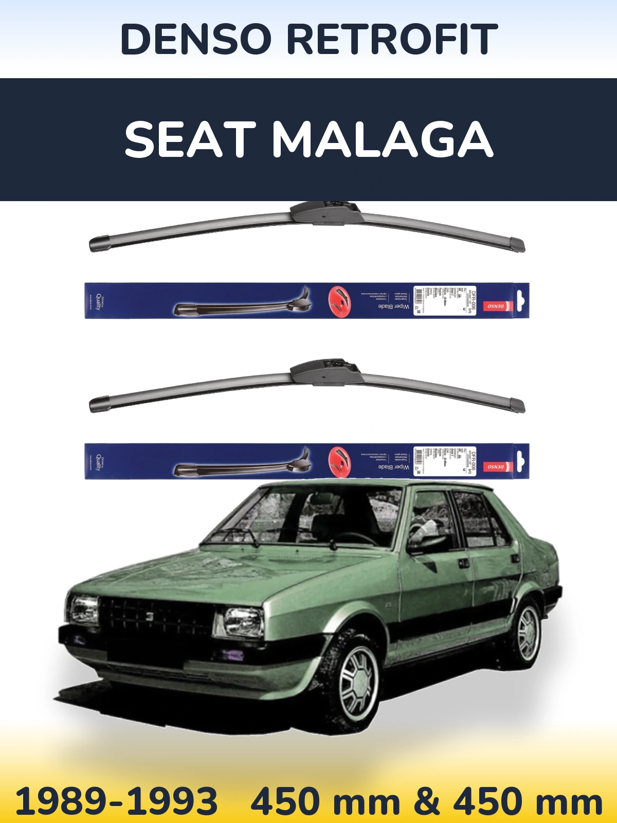 Комплект передних дворников Denso Retrofit 450 & 450 мм для SEAT Malaga 1989-1993