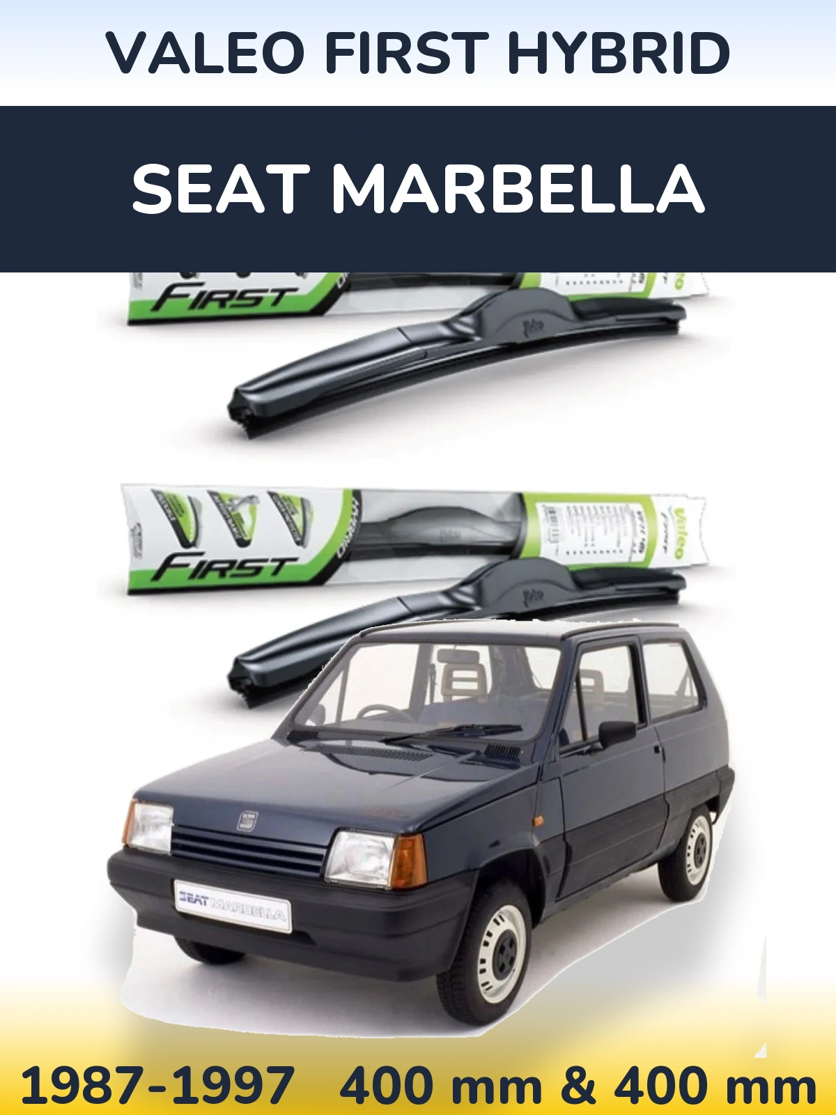 Комплект передних дворников Valeo First Hybrid 400 & 400 мм для SEAT Marbella 1987-1997