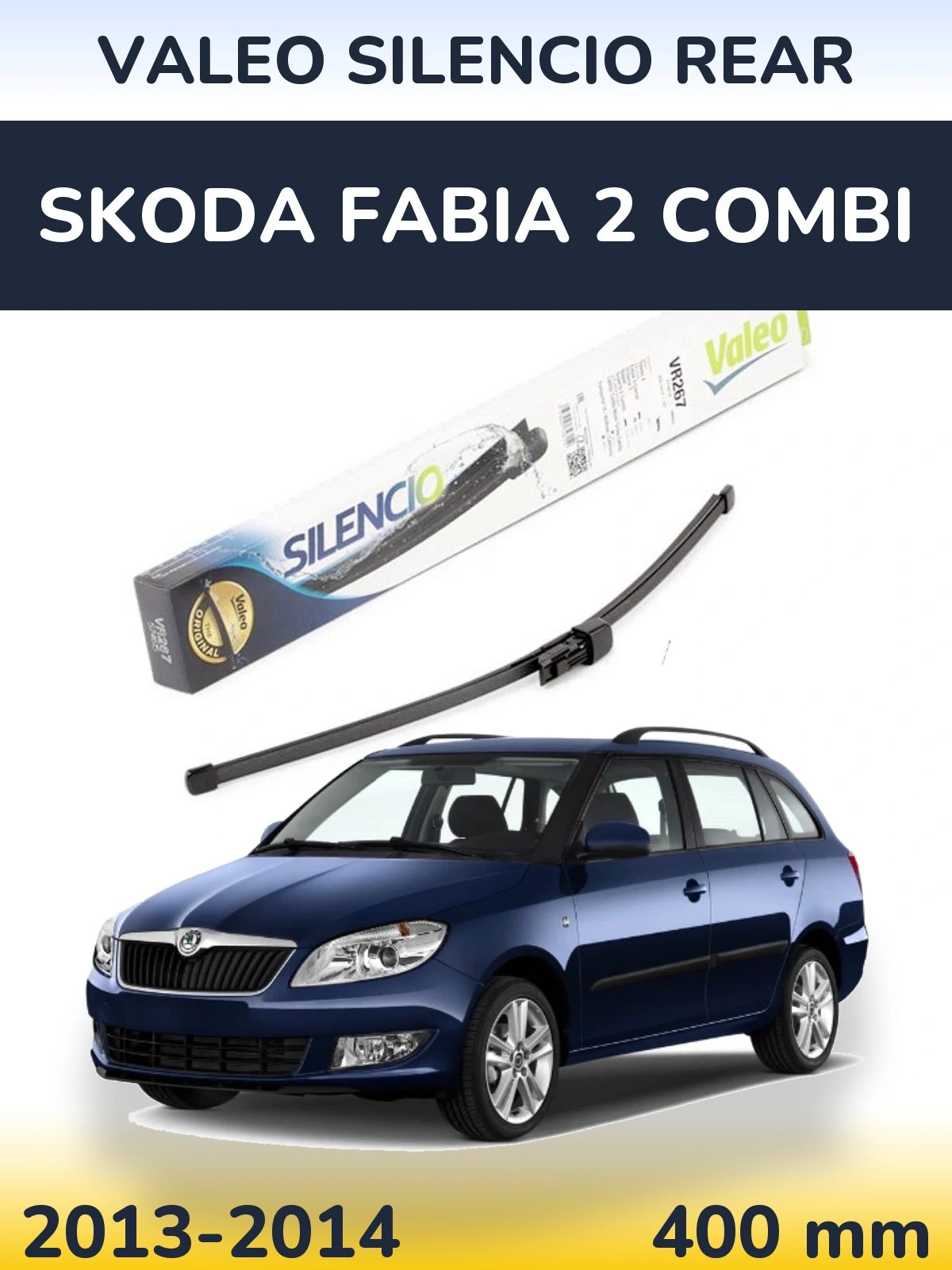 Задний дворник Valeo Silencio Rear 400 мм для Skoda Fabia 2 Combi 2013-2014