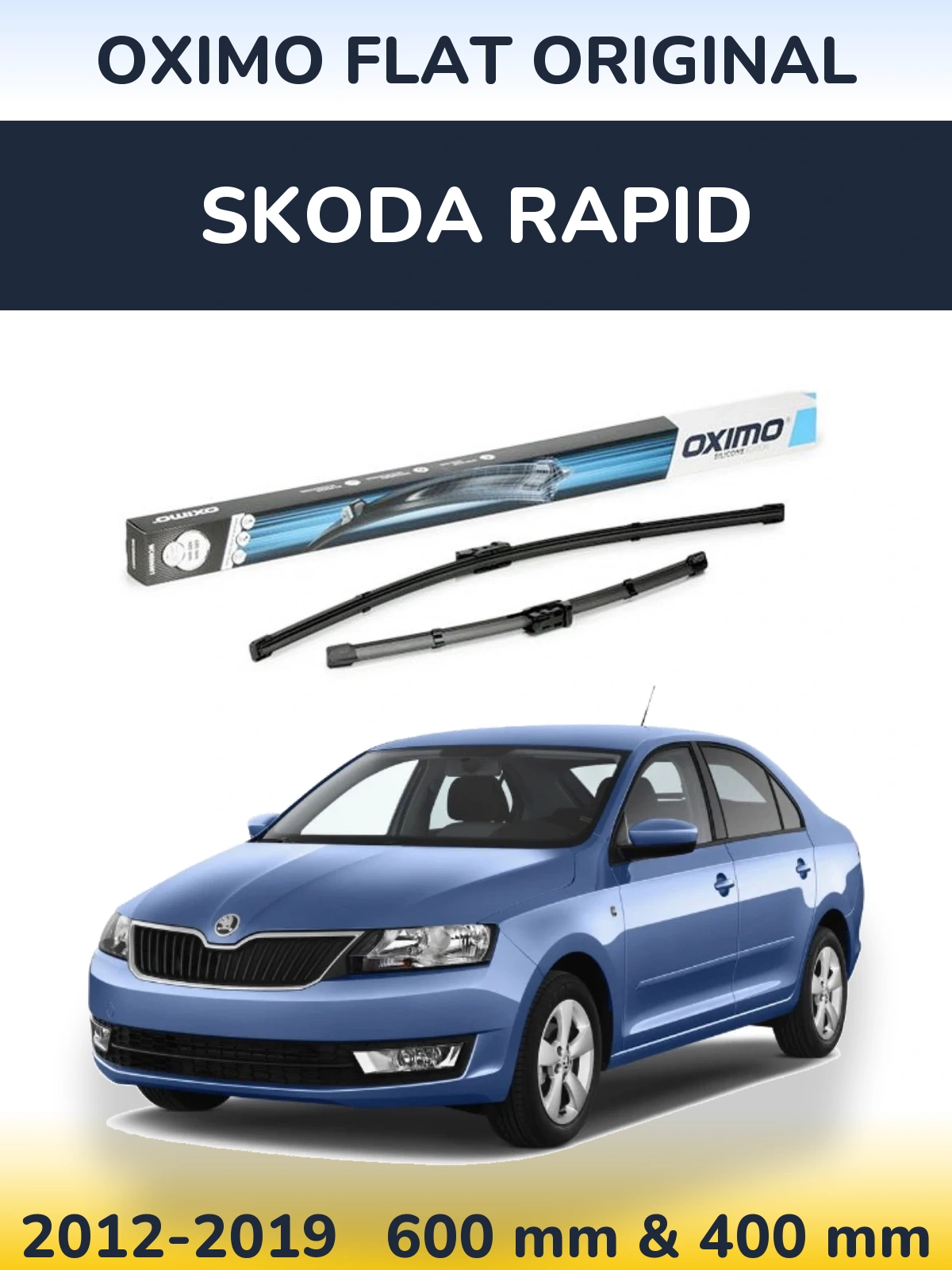 Komplet przednich wycieraczek Oximo Flat Original 600 & 400 mm do Skoda Rapid 2012-2019