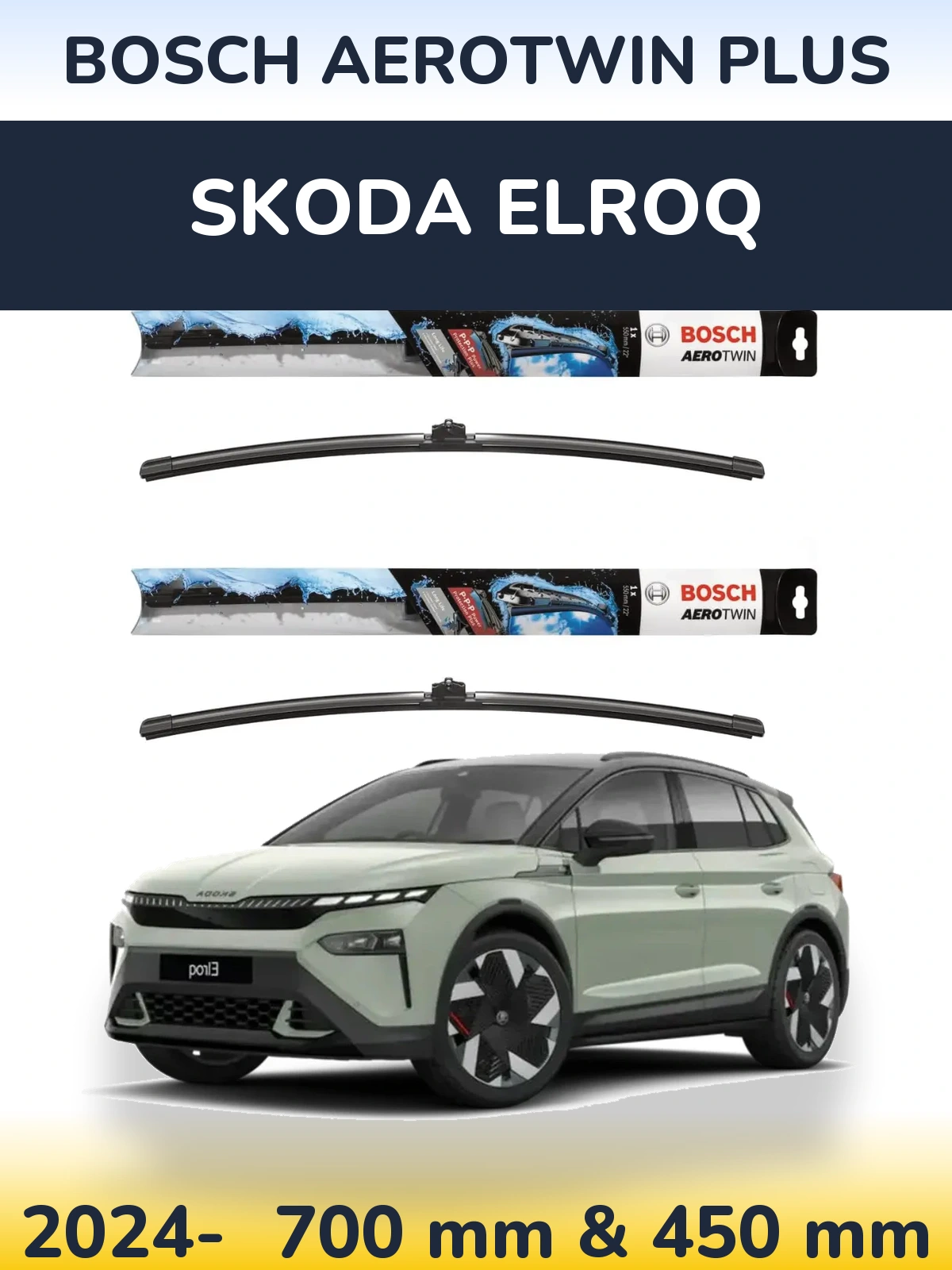 Komplet przednich wycieraczek BOSCH AeroTwin Plus 700 & 450 mm do Skoda Elroq 2024-2026