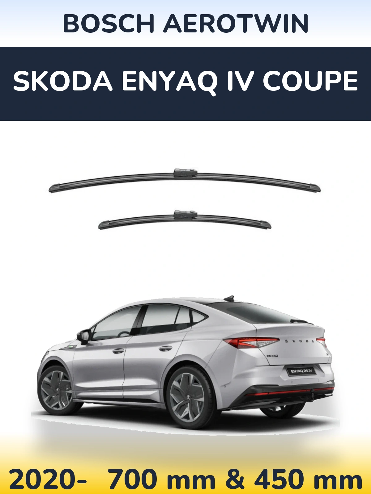Komplet przednich wycieraczek BOSCH AeroTwin 700 & 450 mm do Skoda Enyaq iV Coupe 2020-2026