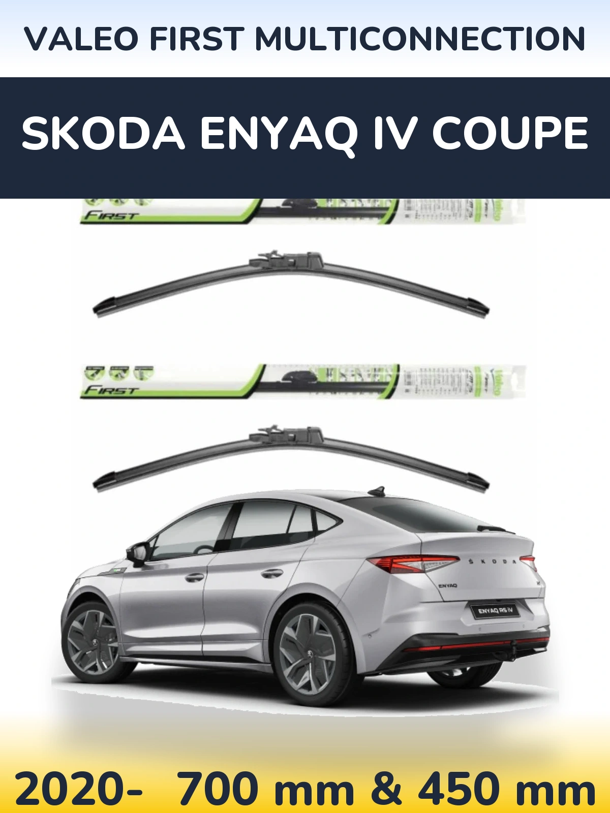 Komplet przednich wycieraczek Valeo First MultiConnection 700 & 450 mm do Skoda Enyaq iV Coupe 2020-2026