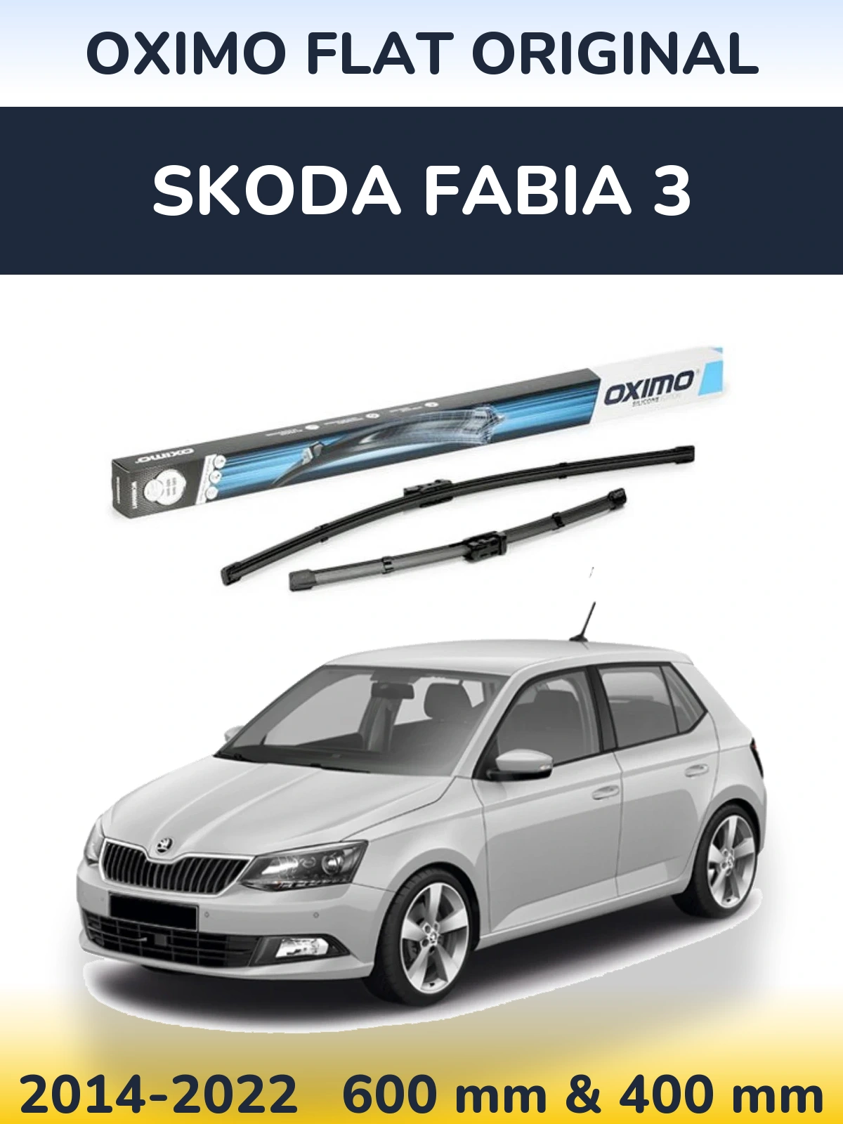 Komplet przednich wycieraczek Oximo Flat Original 600 & 400 mm do Skoda Fabia 3 2014-2022