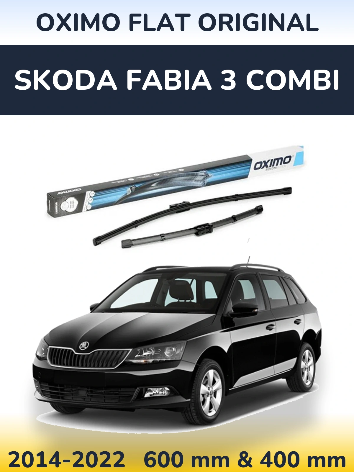 Komplet przednich wycieraczek Oximo Flat Original 600 & 400 mm do Skoda Fabia 3 Combi 2014-2022