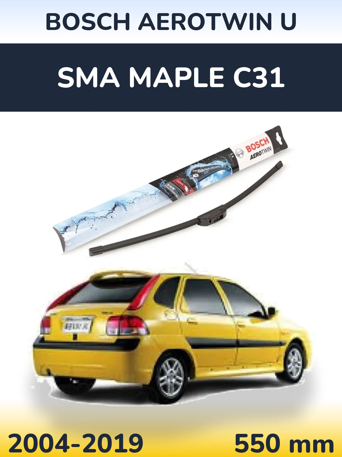 Front wiper blade BOSCH AeroTwin U 550 mm for SMA Maple C31 2004-2019