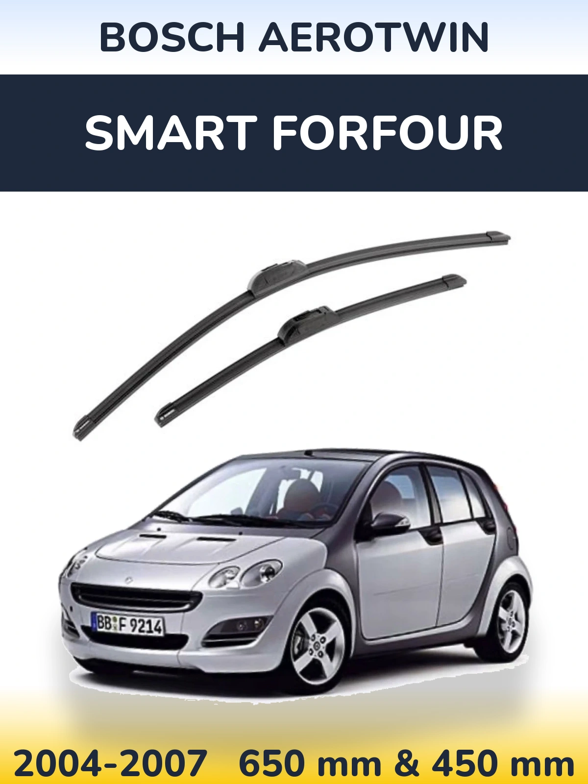 Komplet przednich wycieraczek BOSCH AeroTwin 650 & 450 mm do Smart Forfour 2004-2007