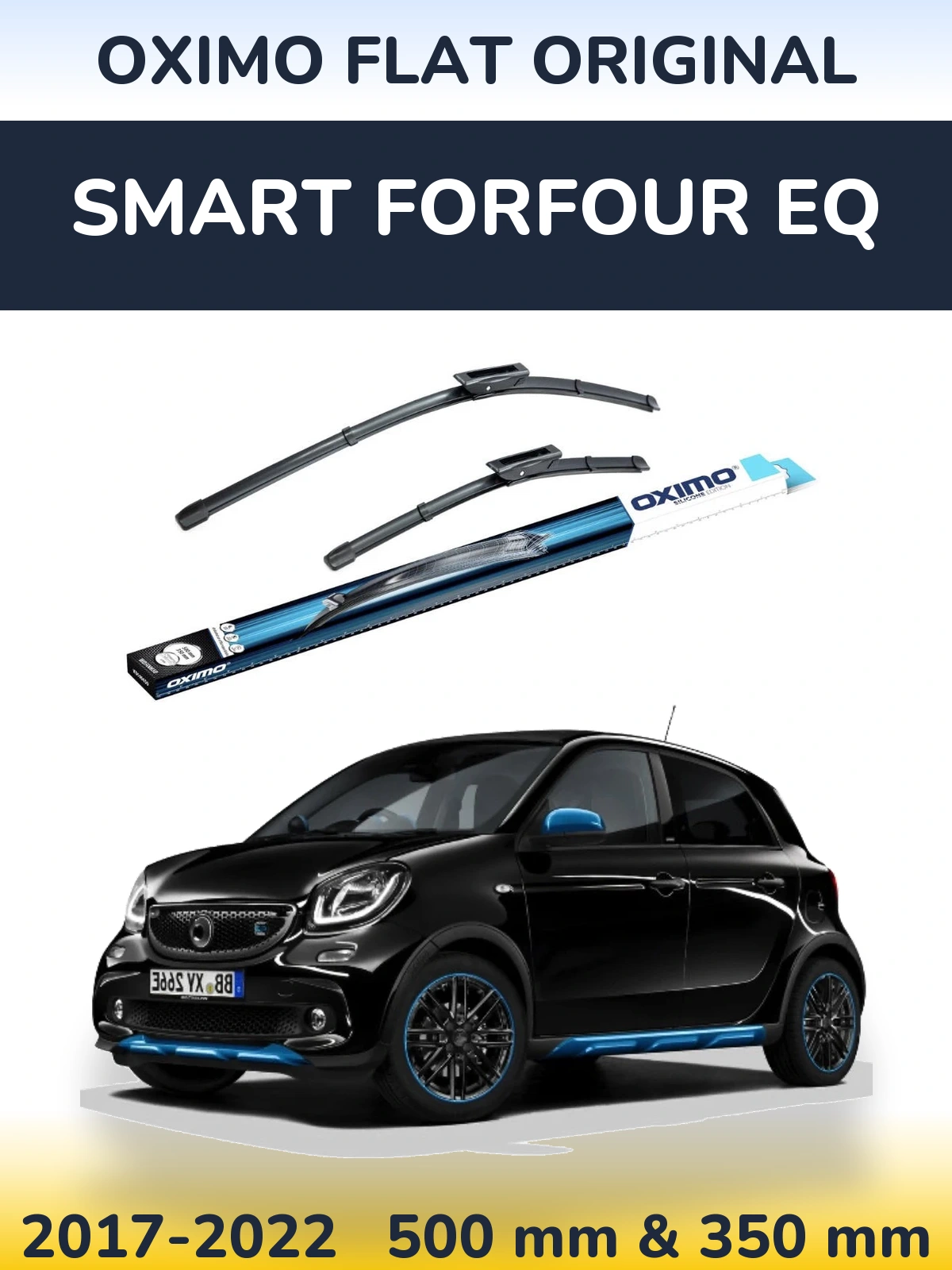 Komplet przednich wycieraczek Oximo Flat Original 500 & 350 mm do Smart Forfour EQ 2017-2022