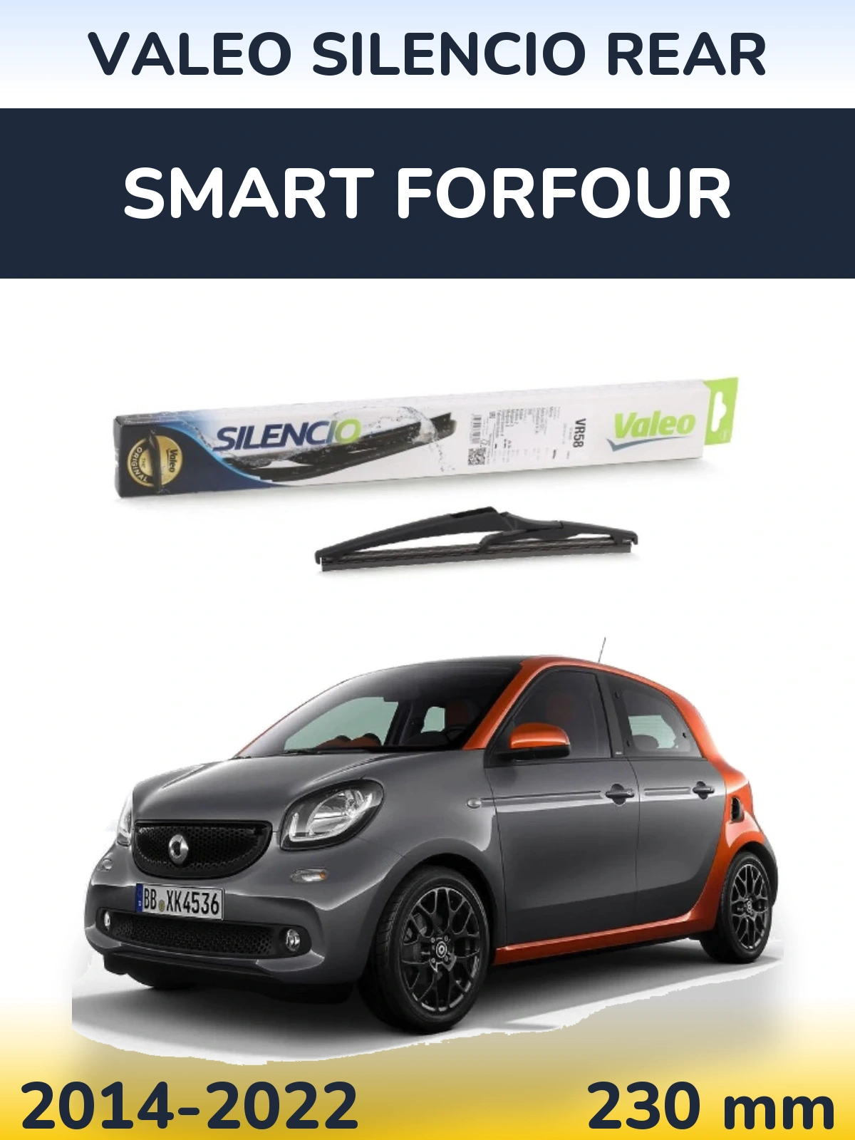 Задний дворник Valeo Silencio Rear 240 мм для Smart Forfour 2014-2022