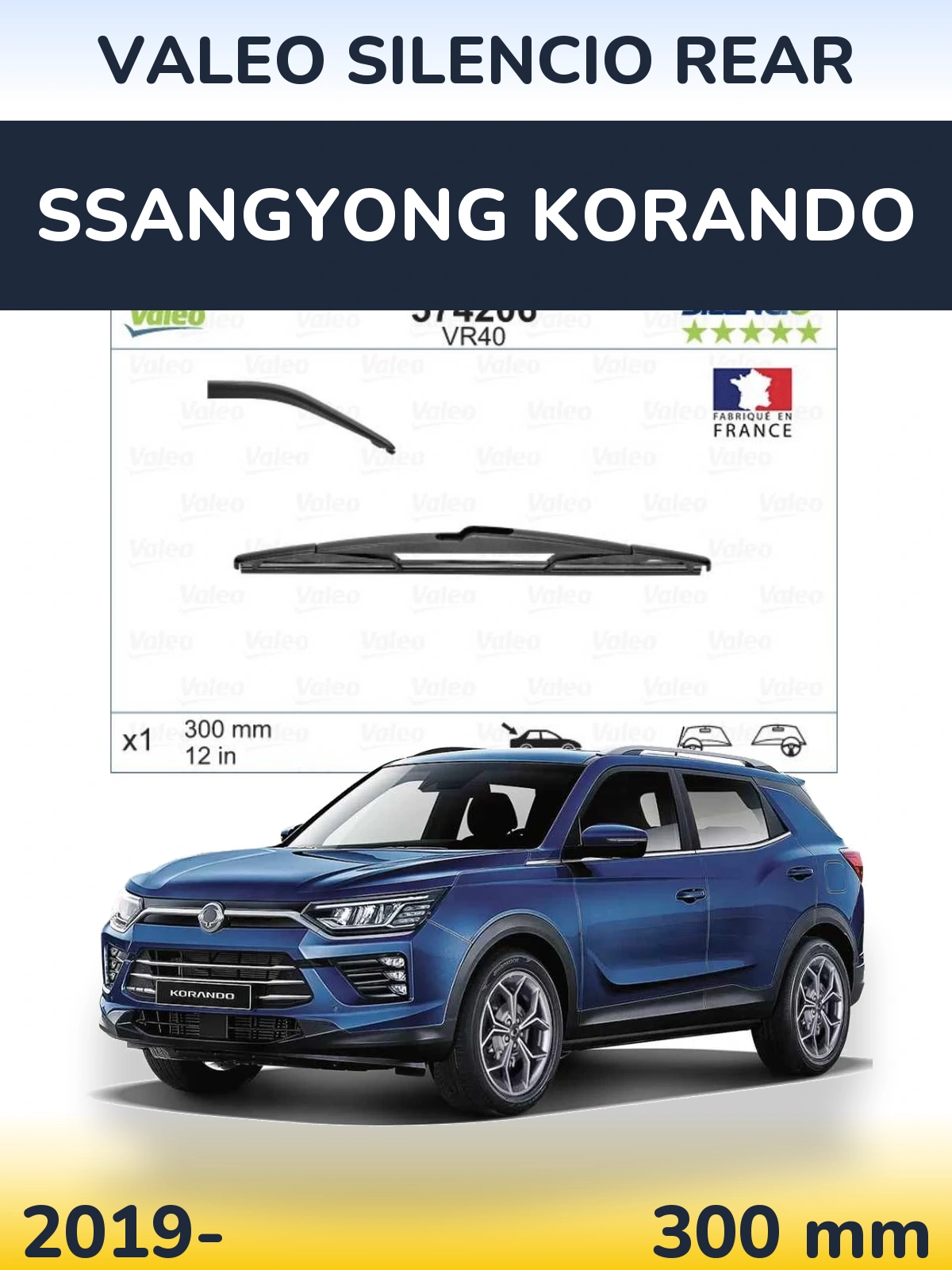 Tylna wycieraczka Valeo Silencio Rear 300 mm do SsangYong Korando 2019-2026