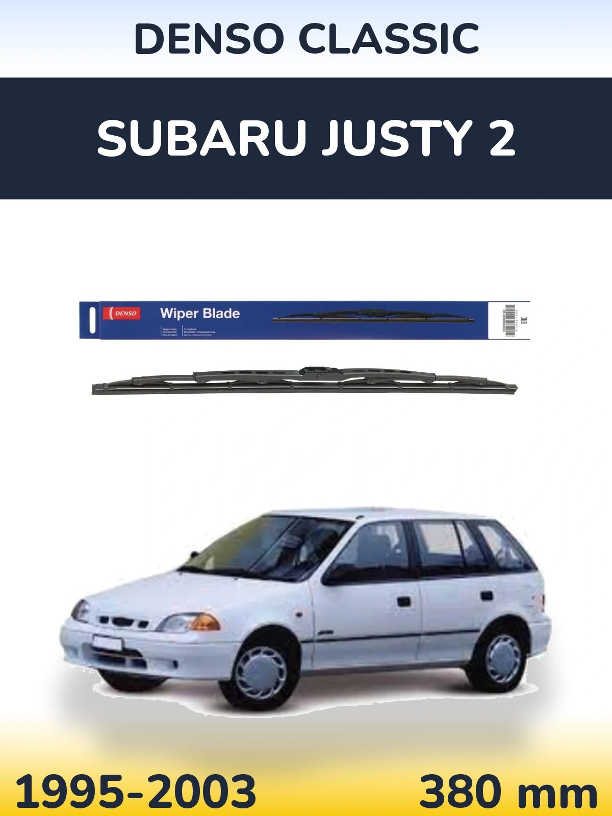 Задний дворник Denso Classic 380 мм для Subaru Justy 2 1995-2003