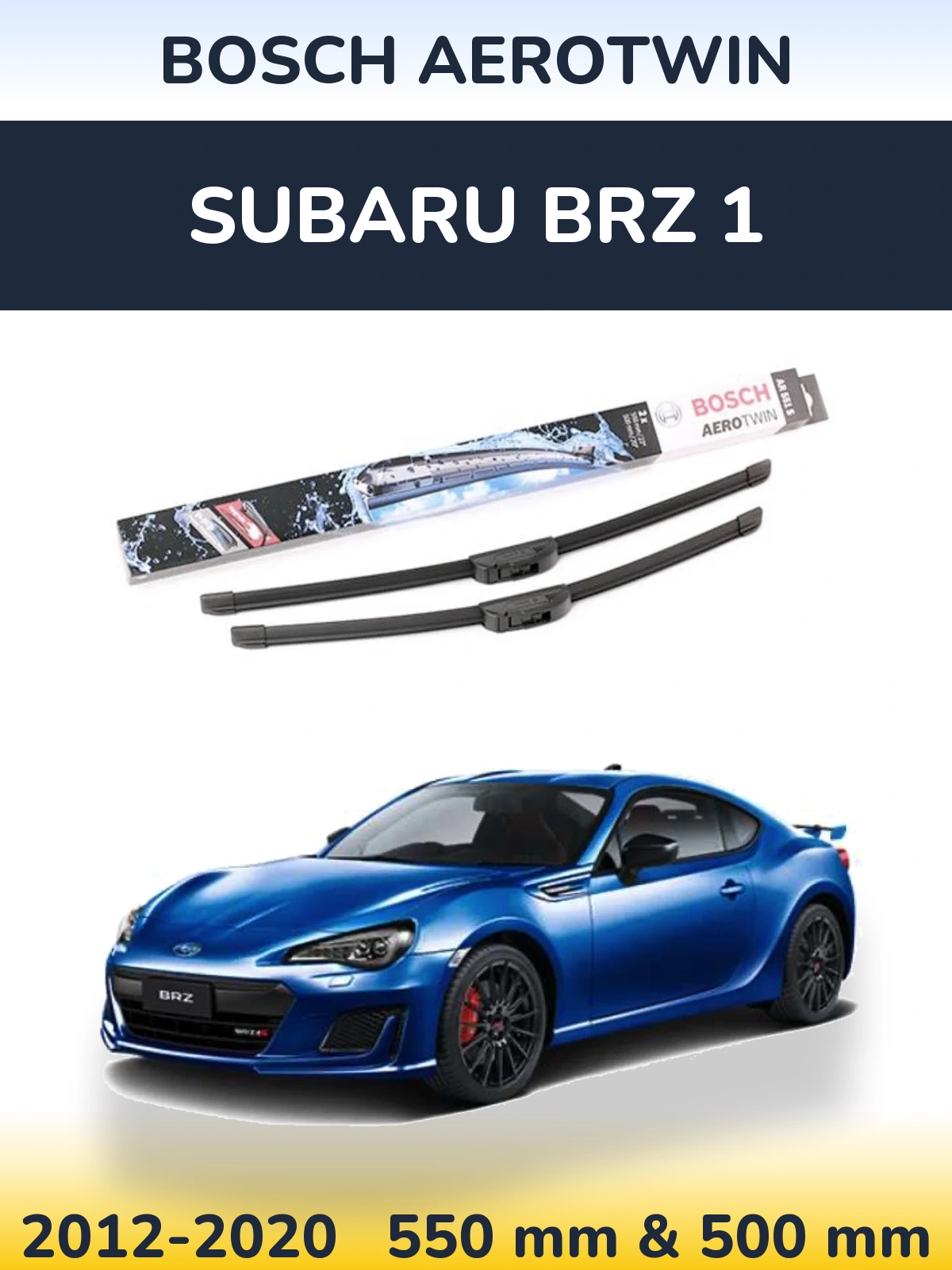 Komplet przednich wycieraczek BOSCH AeroTwin 550 & 500 mm do Subaru BRZ 1 2012-2020