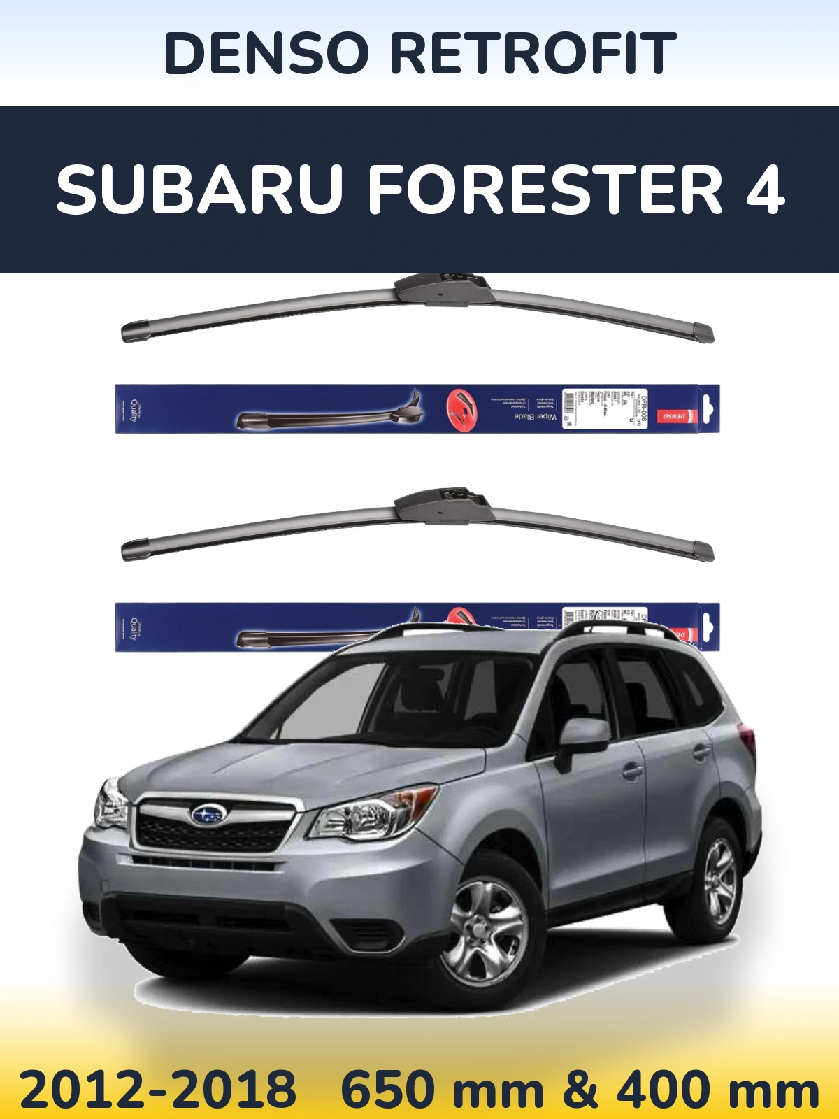 Komplet przednich wycieraczek Denso Retrofit 650 & 400 mm do Subaru Forester 4 2012-2018