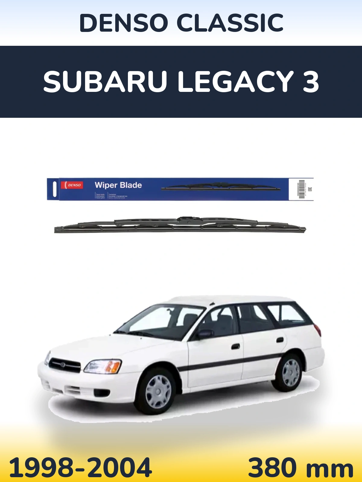 Rear wiper blade Denso Classic 380 mm for Subaru Legacy 3 1998-2004