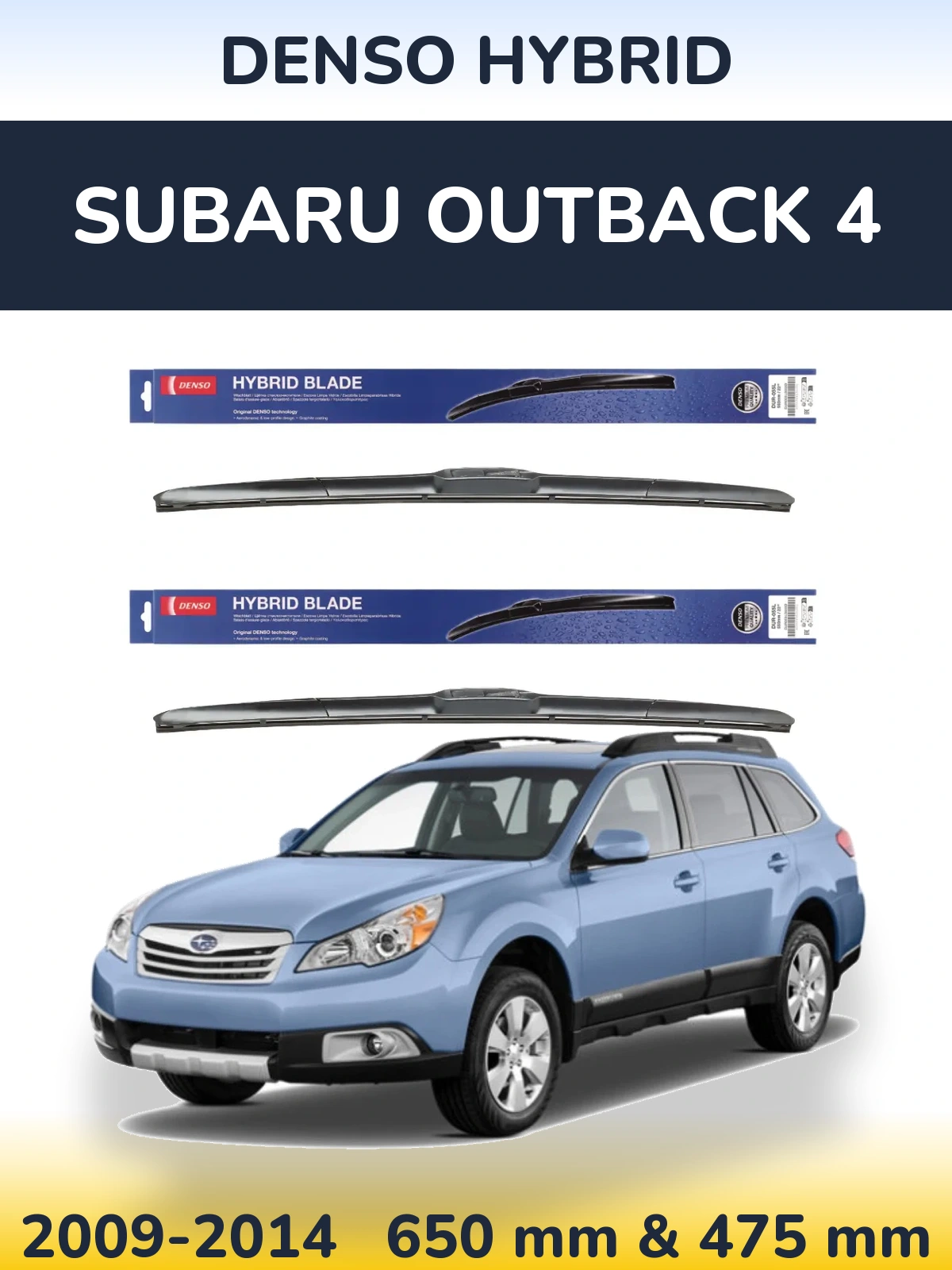 Komplet przednich wycieraczek Denso Hybrid 650 & 475 mm do Subaru Outback 4 2009-2014