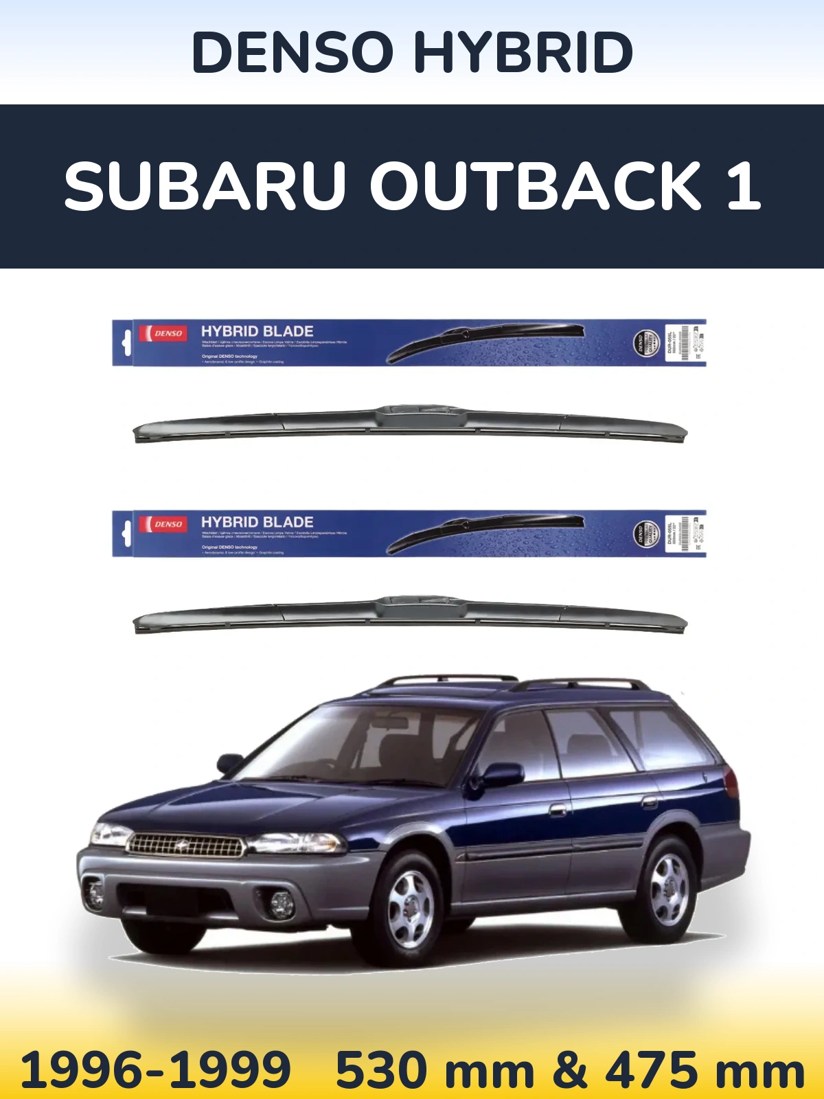 Komplet przednich wycieraczek Denso Hybrid 530 & 475 mm do Subaru Outback 1 1996-1999