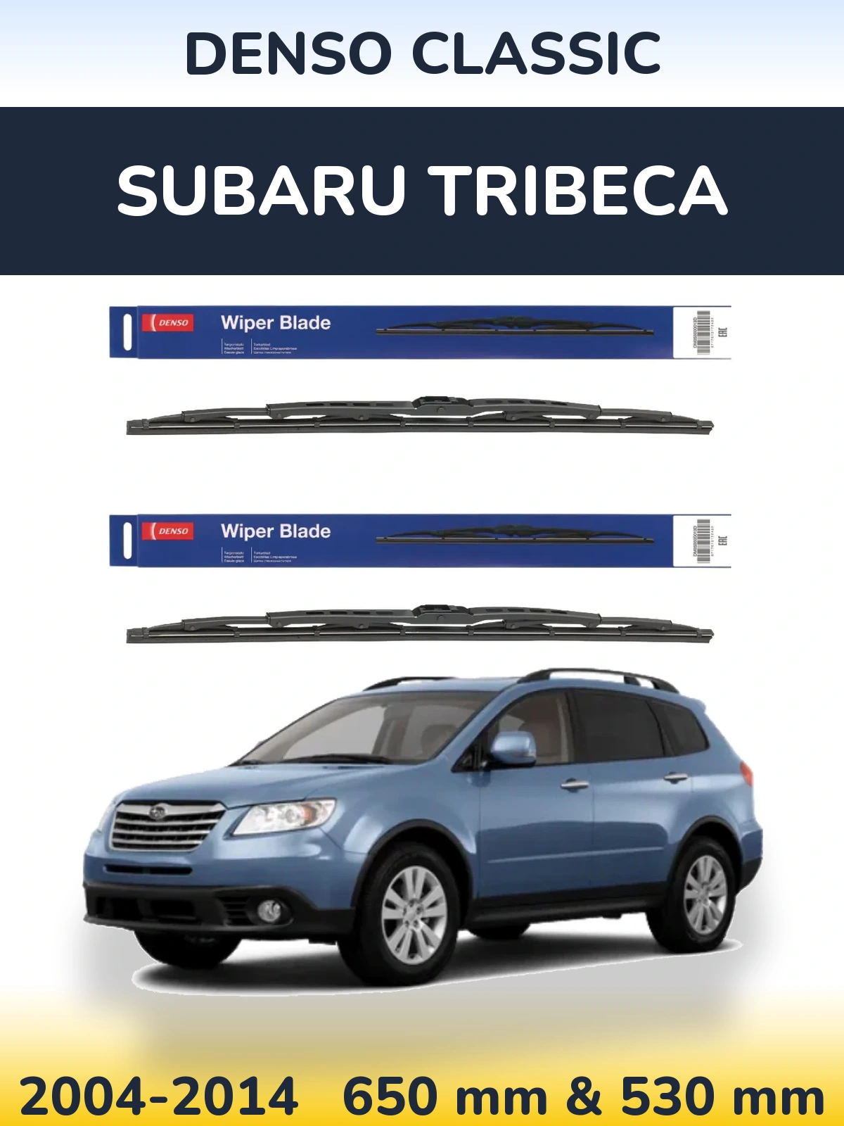 Komplet przednich wycieraczek Denso Classic 650 & 530 mm do Subaru Tribeca 2004-2014