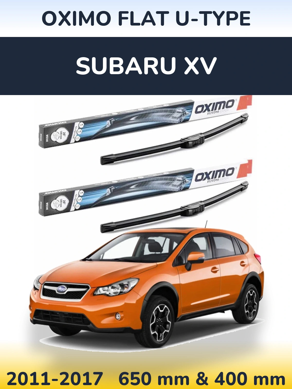 Komplet przednich wycieraczek Oximo Flat U-type 650 & 400 mm do Subaru XV 2011-2017