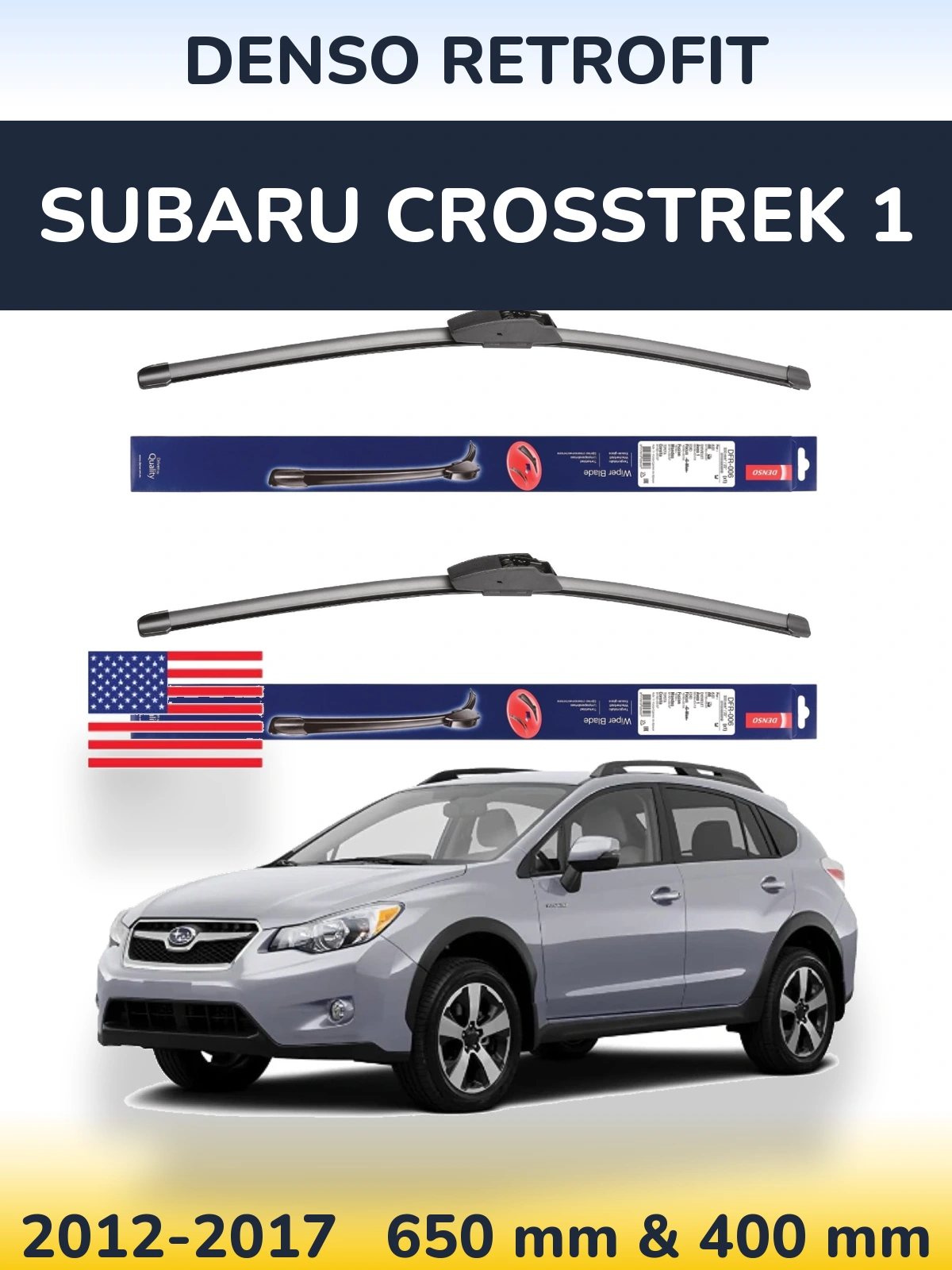 Komplet przednich wycieraczek Denso Retrofit 650 & 400 mm do Subaru Crosstrek 1 2012-2017