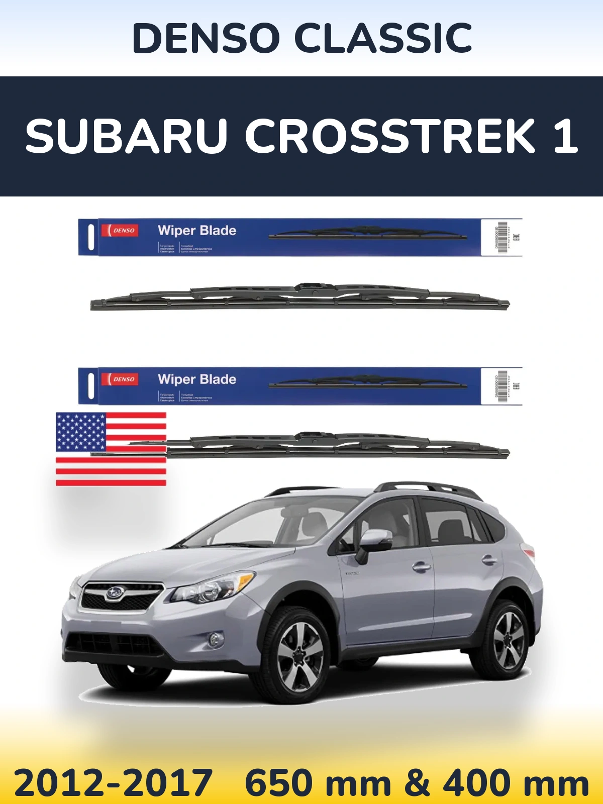 Komplet przednich wycieraczek Denso Classic 650 & 400 mm do Subaru Crosstrek 1 2012-2017