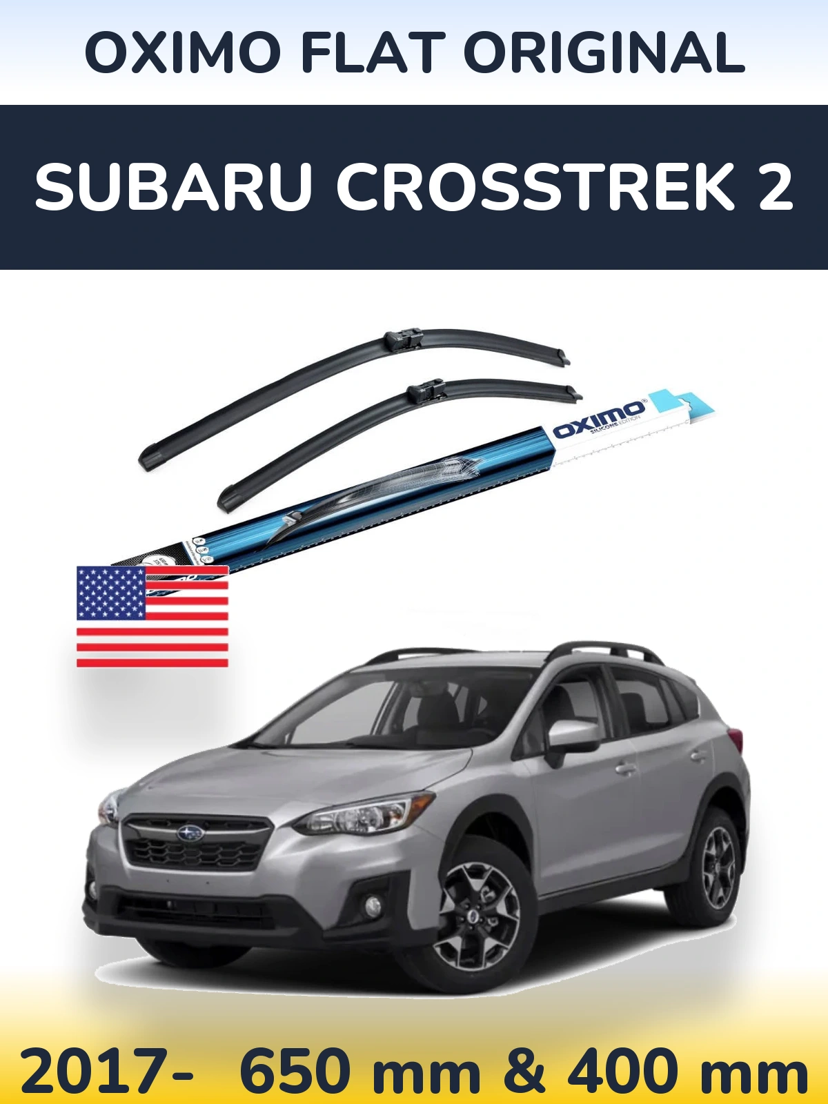 Komplet przednich wycieraczek Oximo Flat Original 650 & 400 mm do Subaru Crosstrek 2 2017-2026