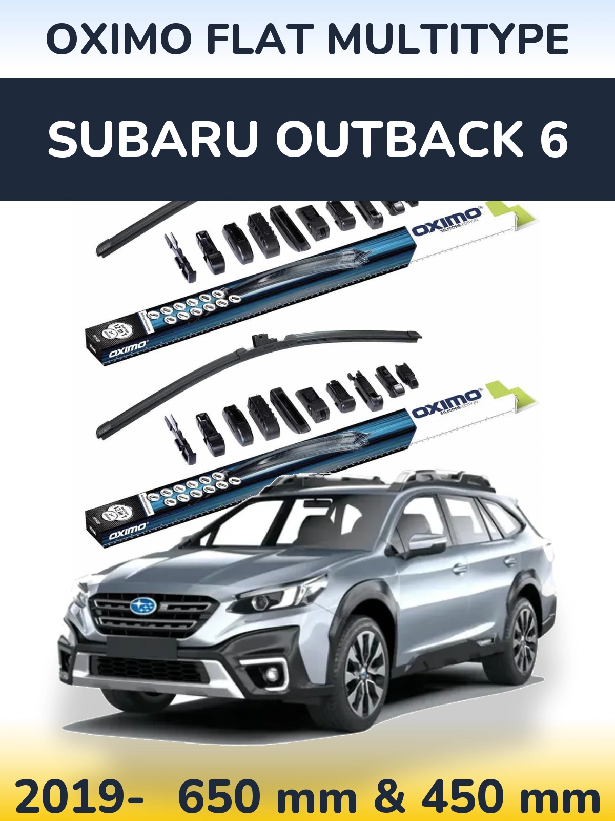 Komplet przednich wycieraczek Oximo Flat MultiType 650 & 450 mm do Subaru Outback 6 2019-2026