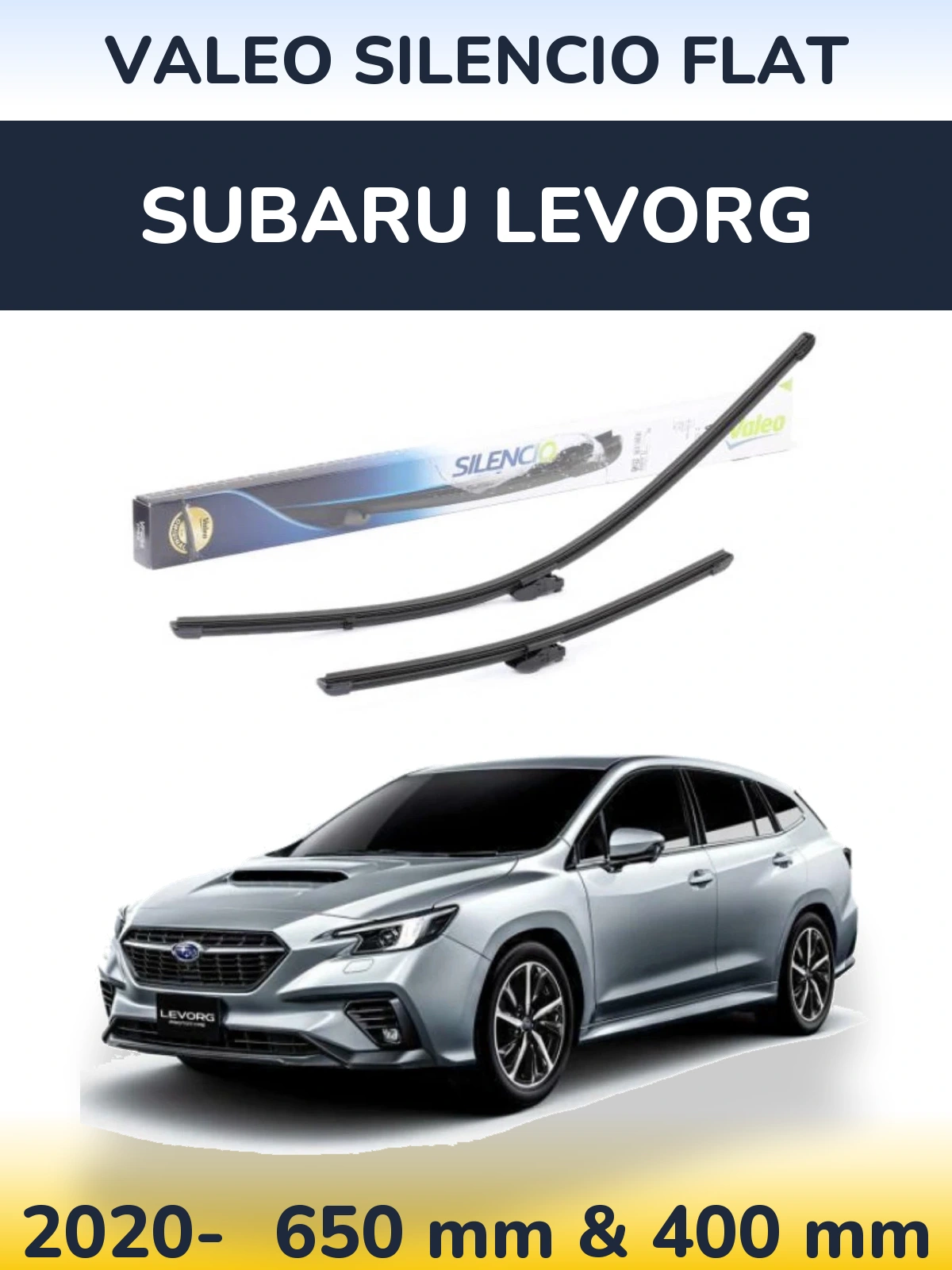 Komplet przednich wycieraczek Valeo Silencio Flat 650 & 400 mm do Subaru Levorg 2020-2026