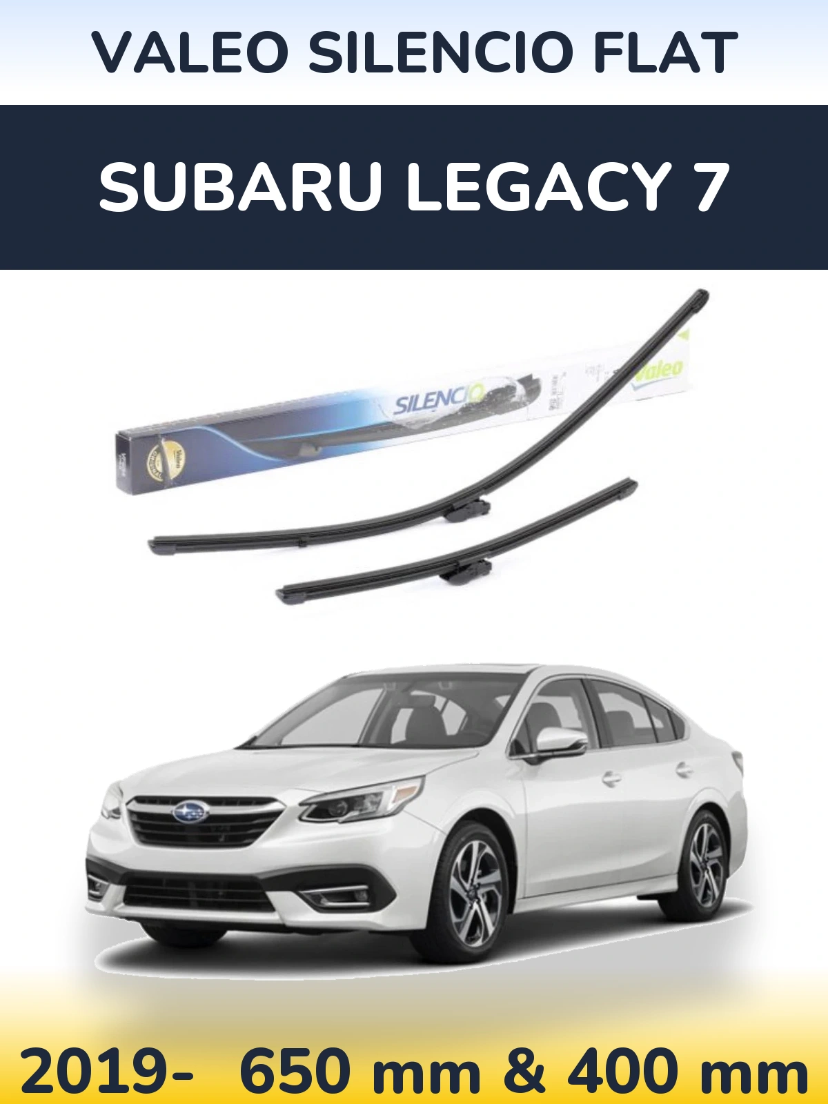Komplet przednich wycieraczek Valeo Silencio Flat 650 & 400 mm do Subaru Legacy 7 2019-2026