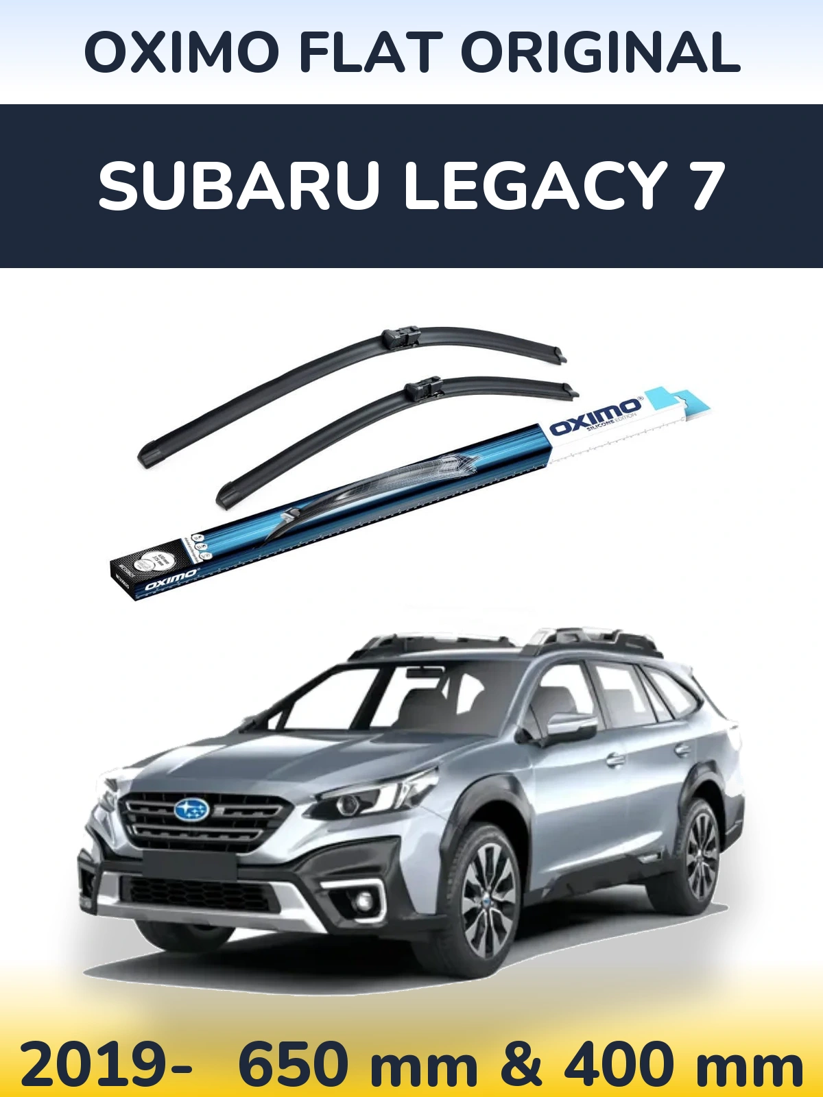 Komplet przednich wycieraczek Oximo Flat Original 650 & 400 mm do Subaru Legacy 7 2019-2026