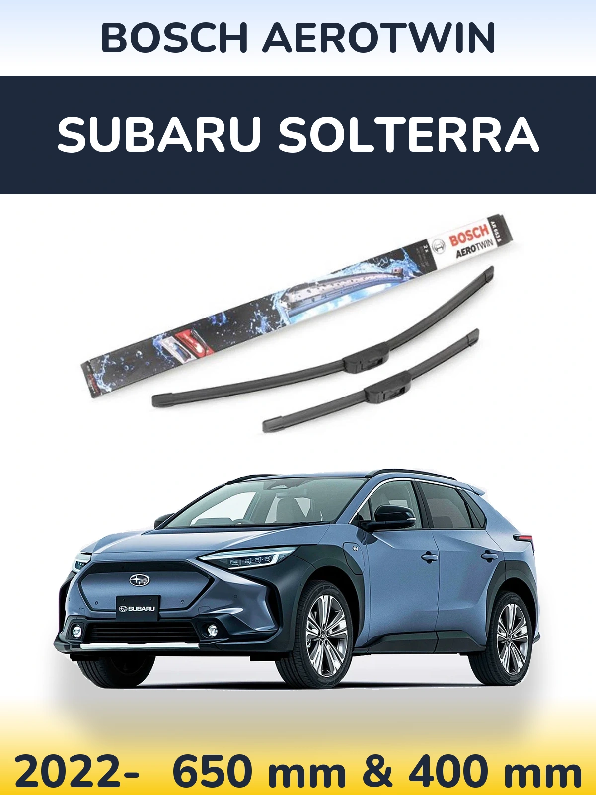 Komplet przednich wycieraczek BOSCH AeroTwin 650 & 400 mm do Subaru Solterra 2022-2026