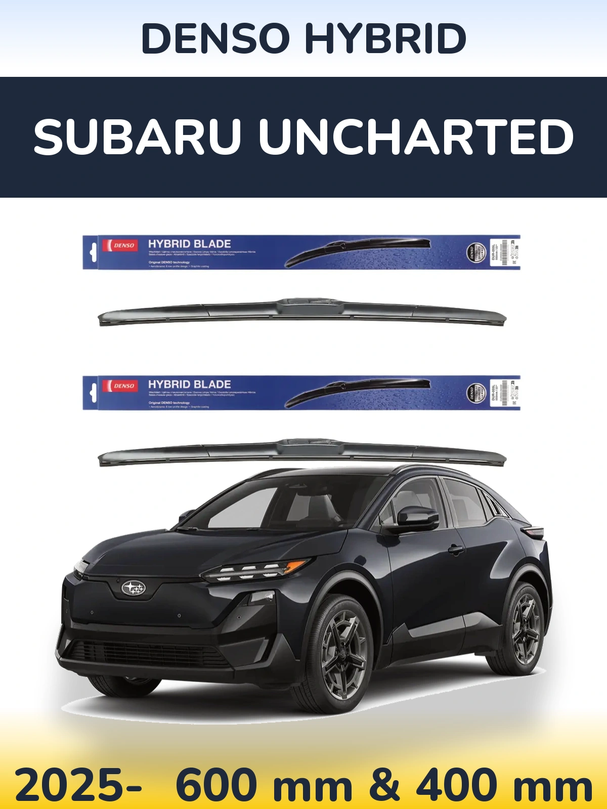Komplet przednich wycieraczek Denso Hybrid 600 & 400 mm do Subaru Uncharted 2025-2026