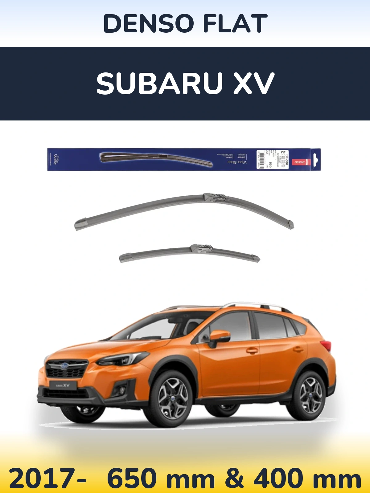 Комплект передних дворников Denso Flat 650 & 400 мм для Subaru XV 2017-2026