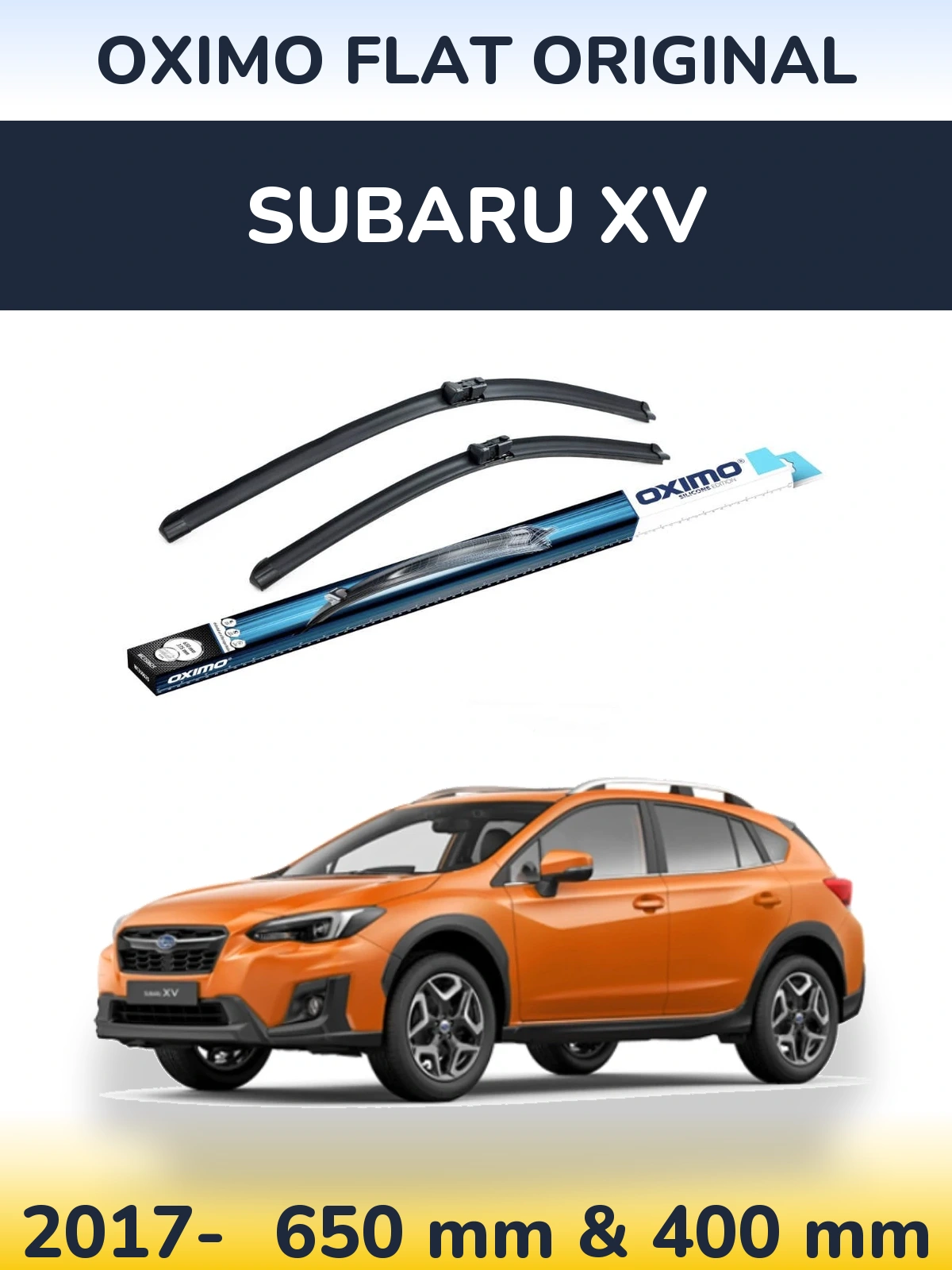 Komplet przednich wycieraczek Oximo Flat Original 650 & 400 mm do Subaru XV 2017-2026