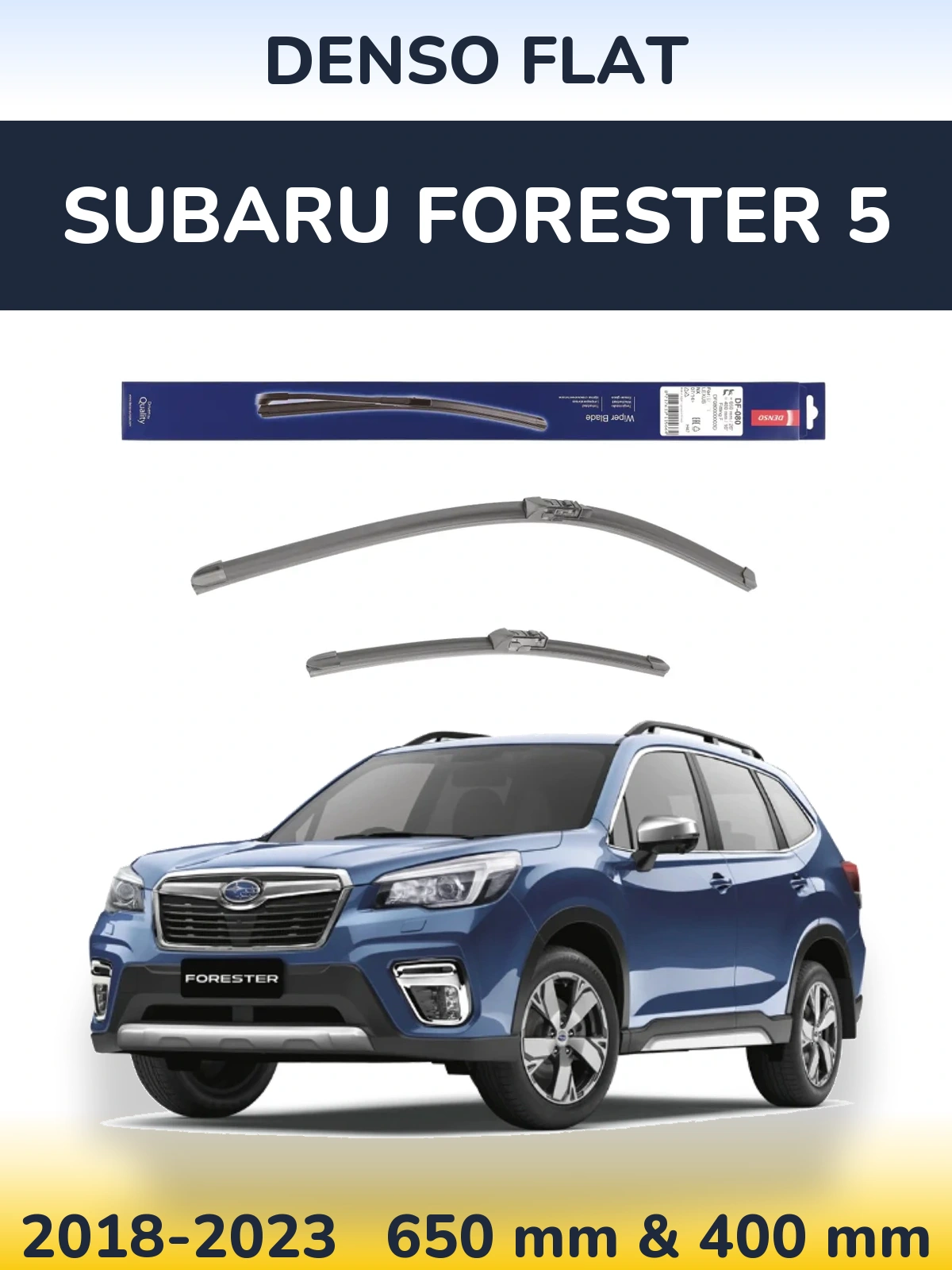 Komplet przednich wycieraczek Denso Flat 650 & 400 mm do Subaru Forester 5 2018-2023