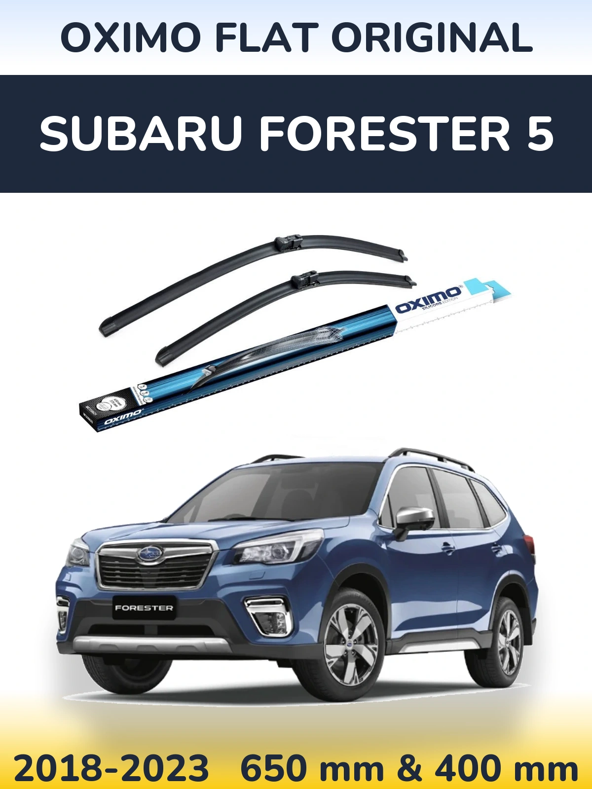 Komplet przednich wycieraczek Oximo Flat Original 650 & 400 mm do Subaru Forester 5 2018-2023