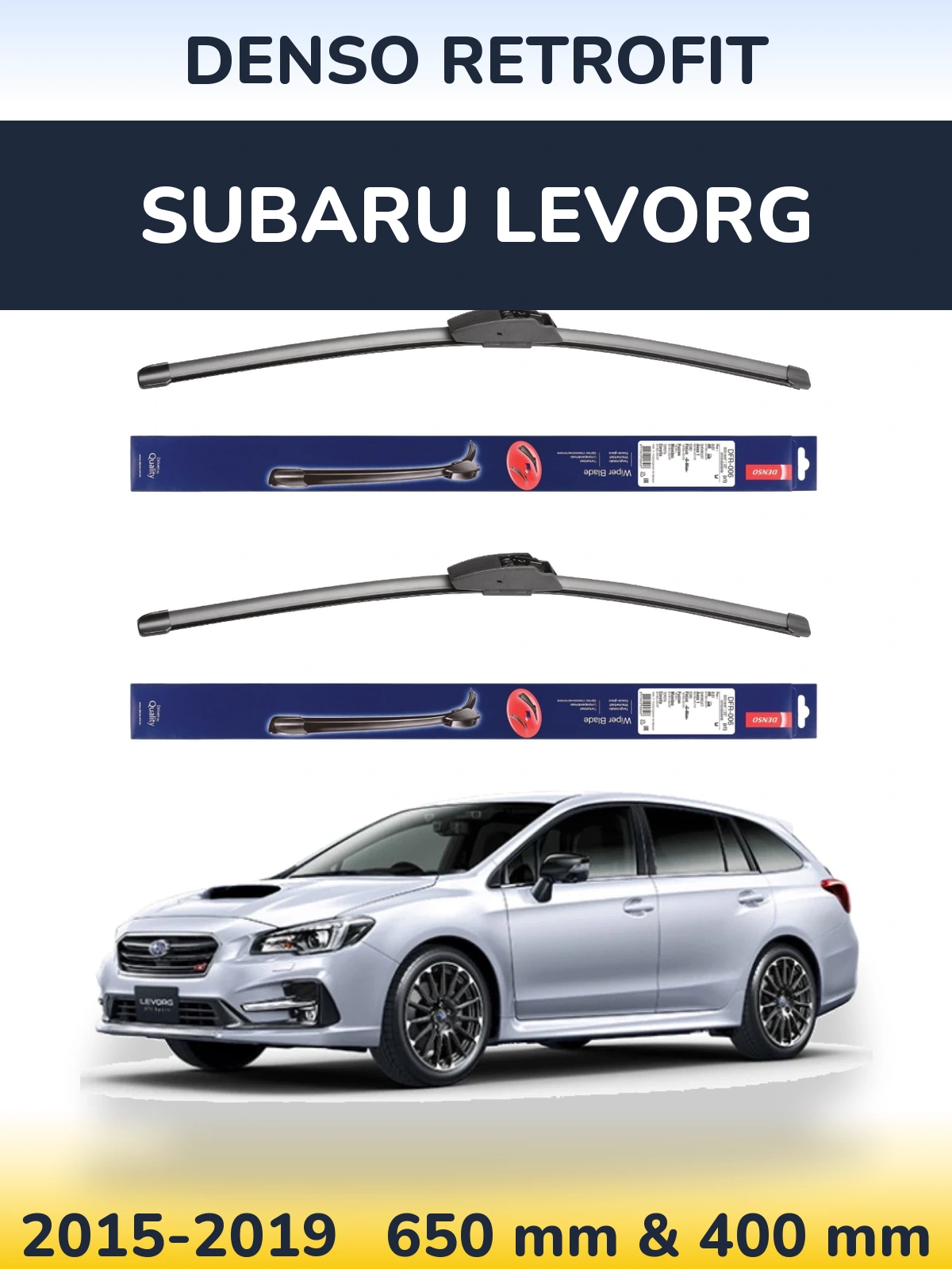 Комплект передних дворников Denso Retrofit 650 & 400 мм для Subaru Levorg 2015-2019