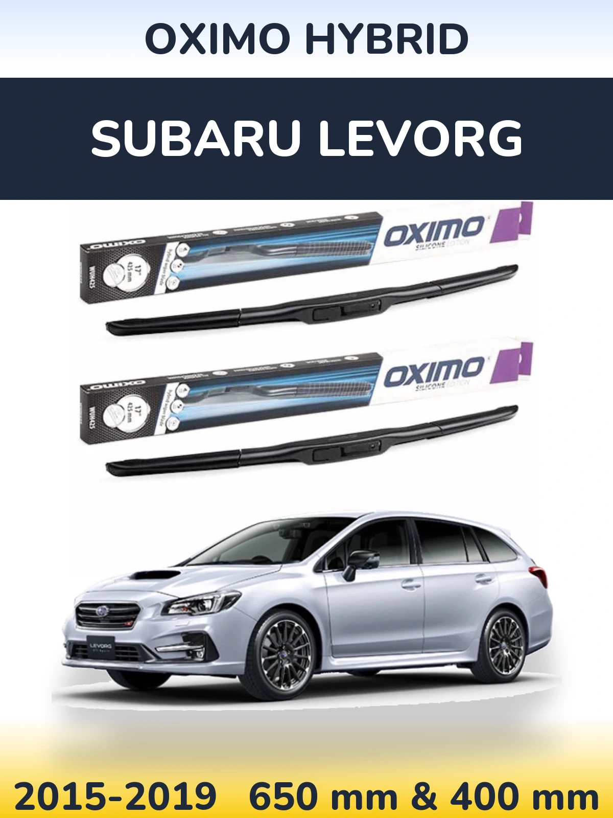 Komplet przednich wycieraczek Oximo Hybrid 650 & 400 mm do Subaru Levorg 2015-2019