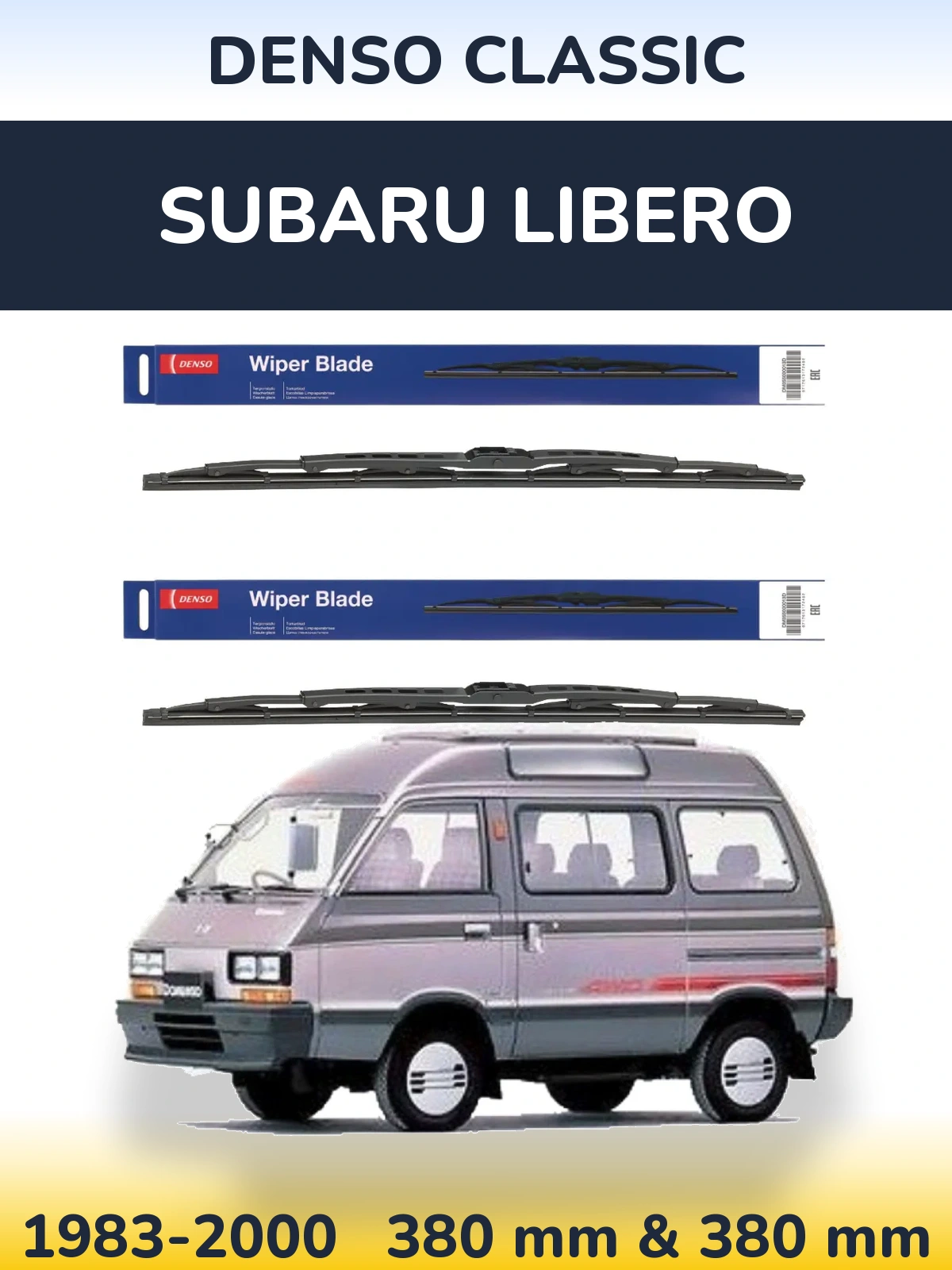 Komplet przednich wycieraczek Denso Classic 380 & 380 mm do Subaru Libero 1983-2000